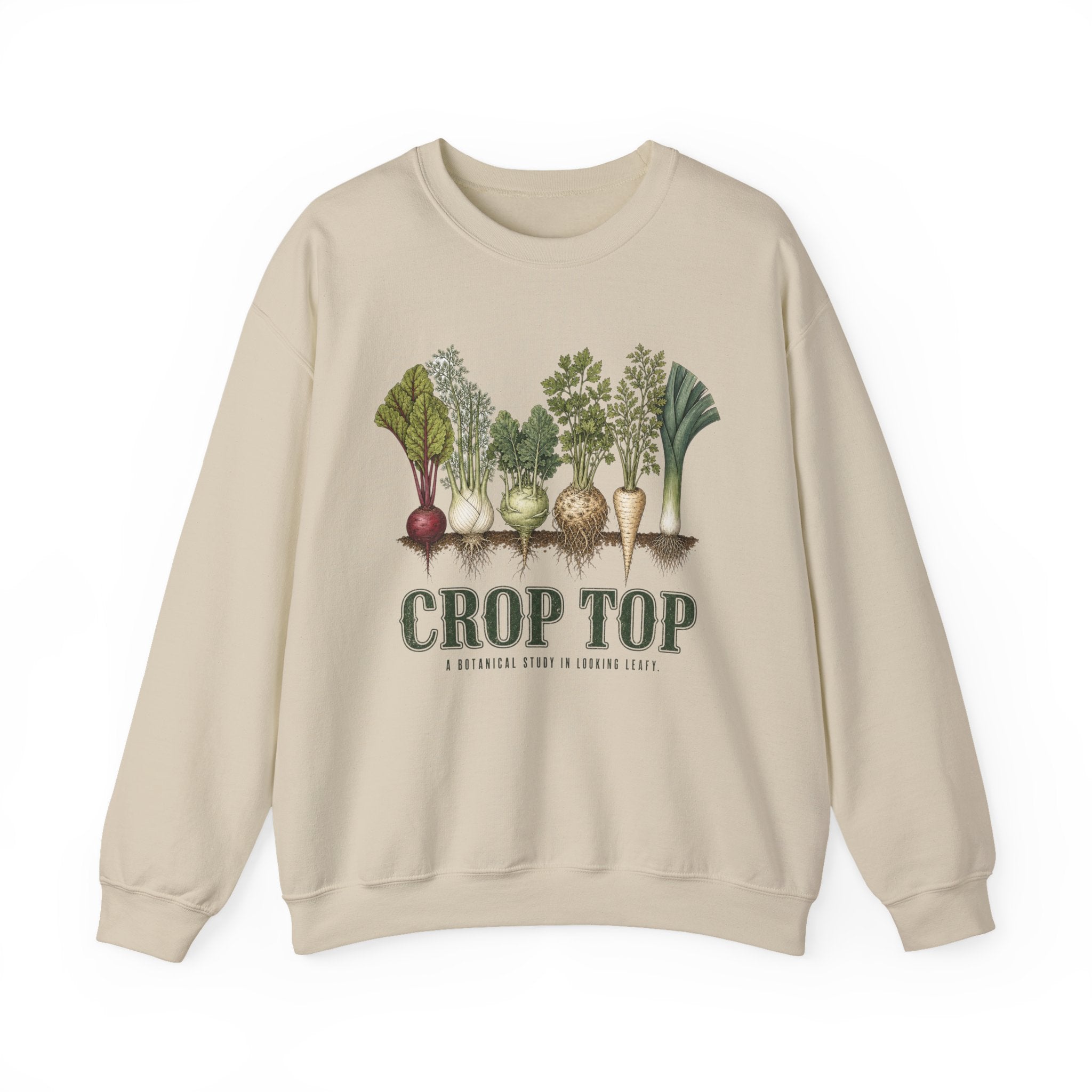 Crop Top Looking Leafy Crewneck Sweatshirt