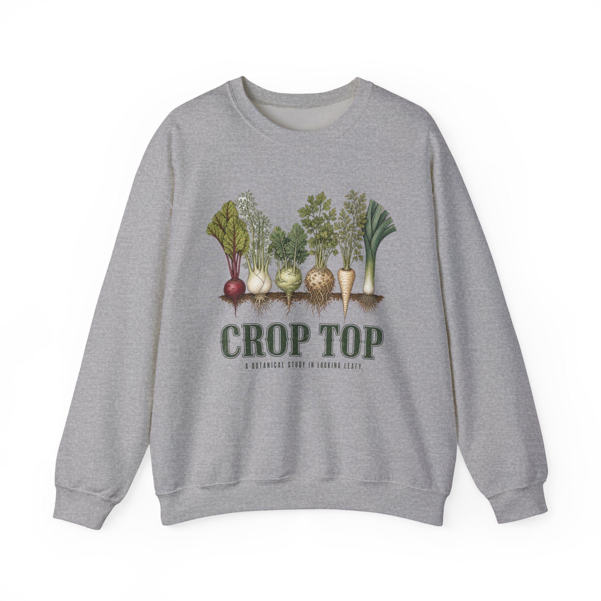 Crop Top Looking Leafy Crewneck Sweatshirt