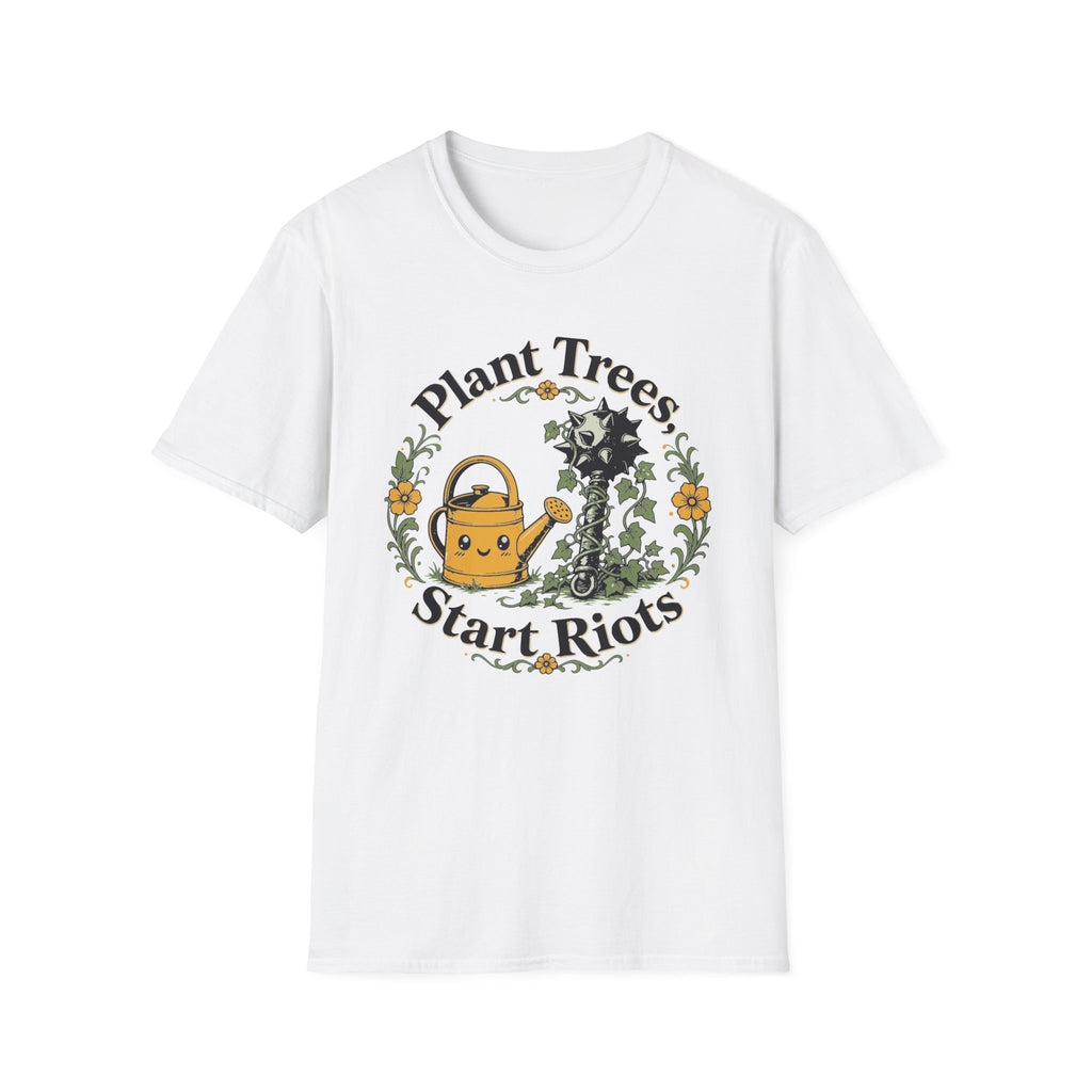 Plant Trees Start Riots Watering Can Tee