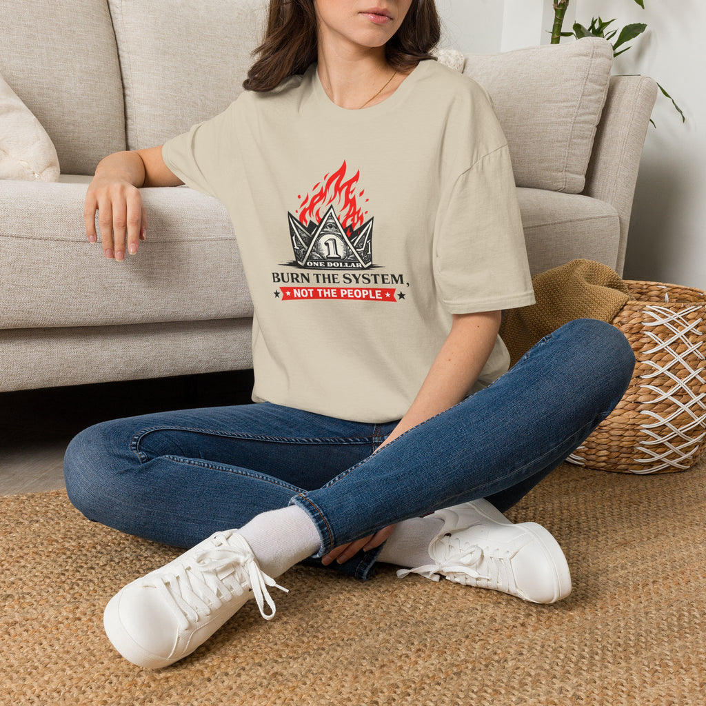 Burn the System Dollar Tee