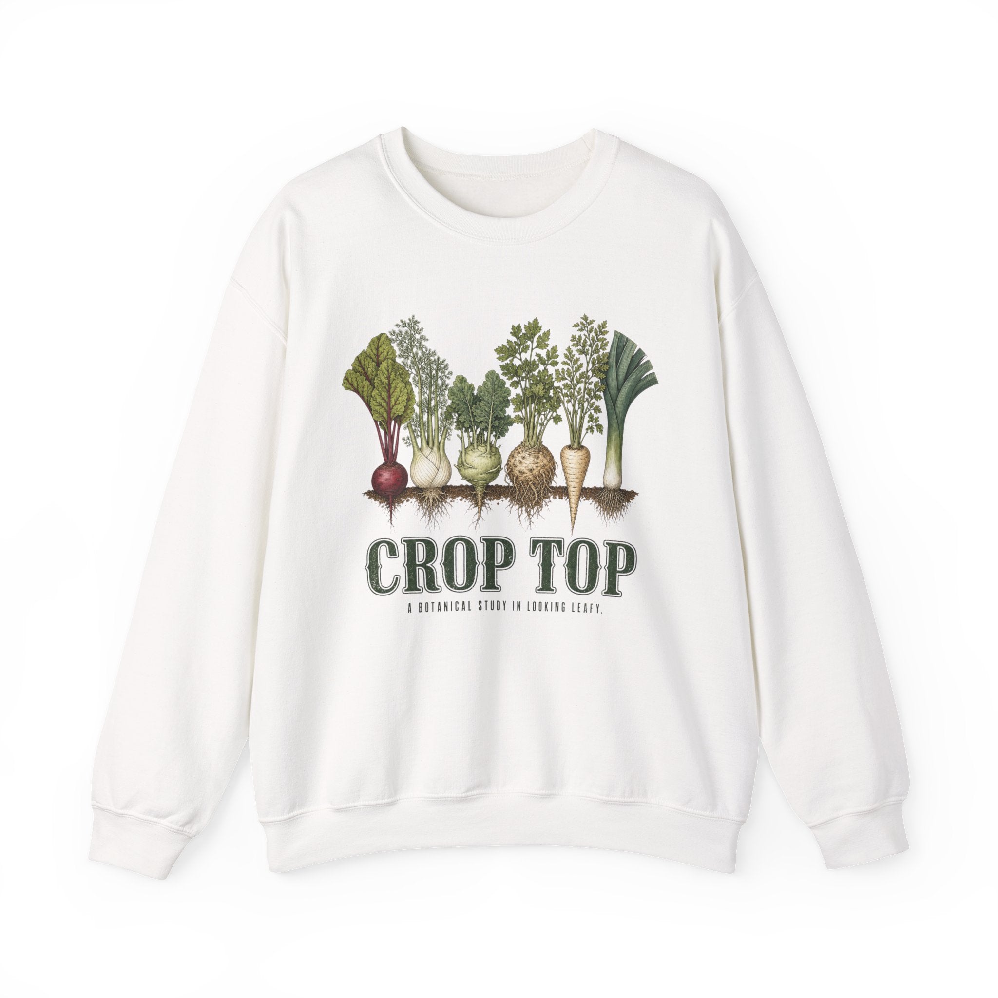 Crop Top Looking Leafy Crewneck Sweatshirt
