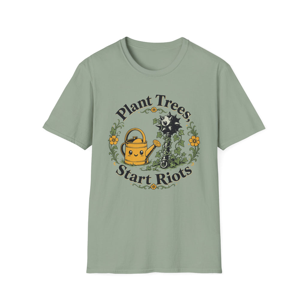 Plant Trees Start Riots Watering Can Tee