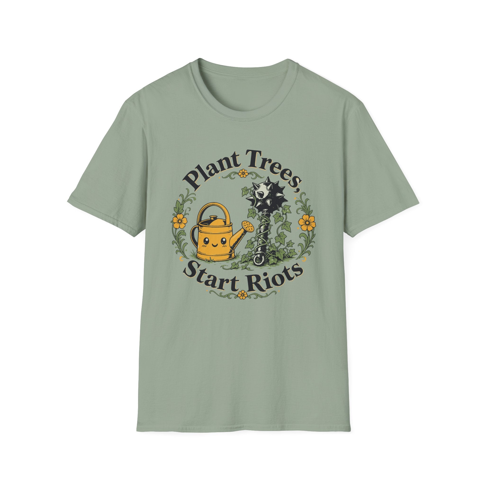 Plant Trees Start Riots Watering Can Tee
