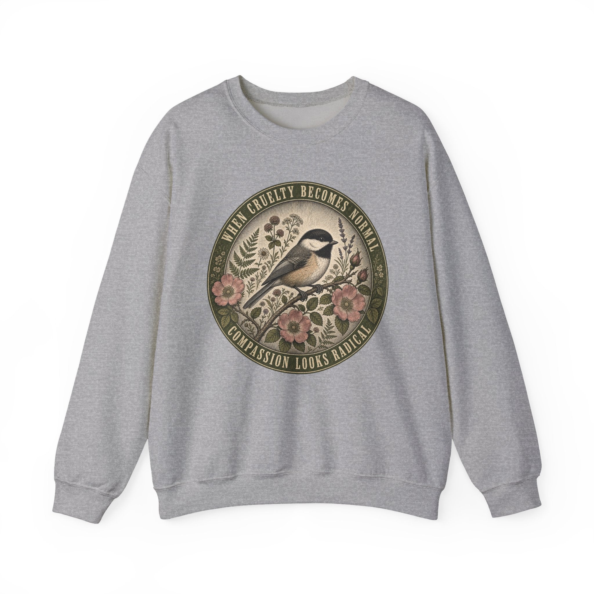 Compassion Looks Radical Crewneck Sweatshirt