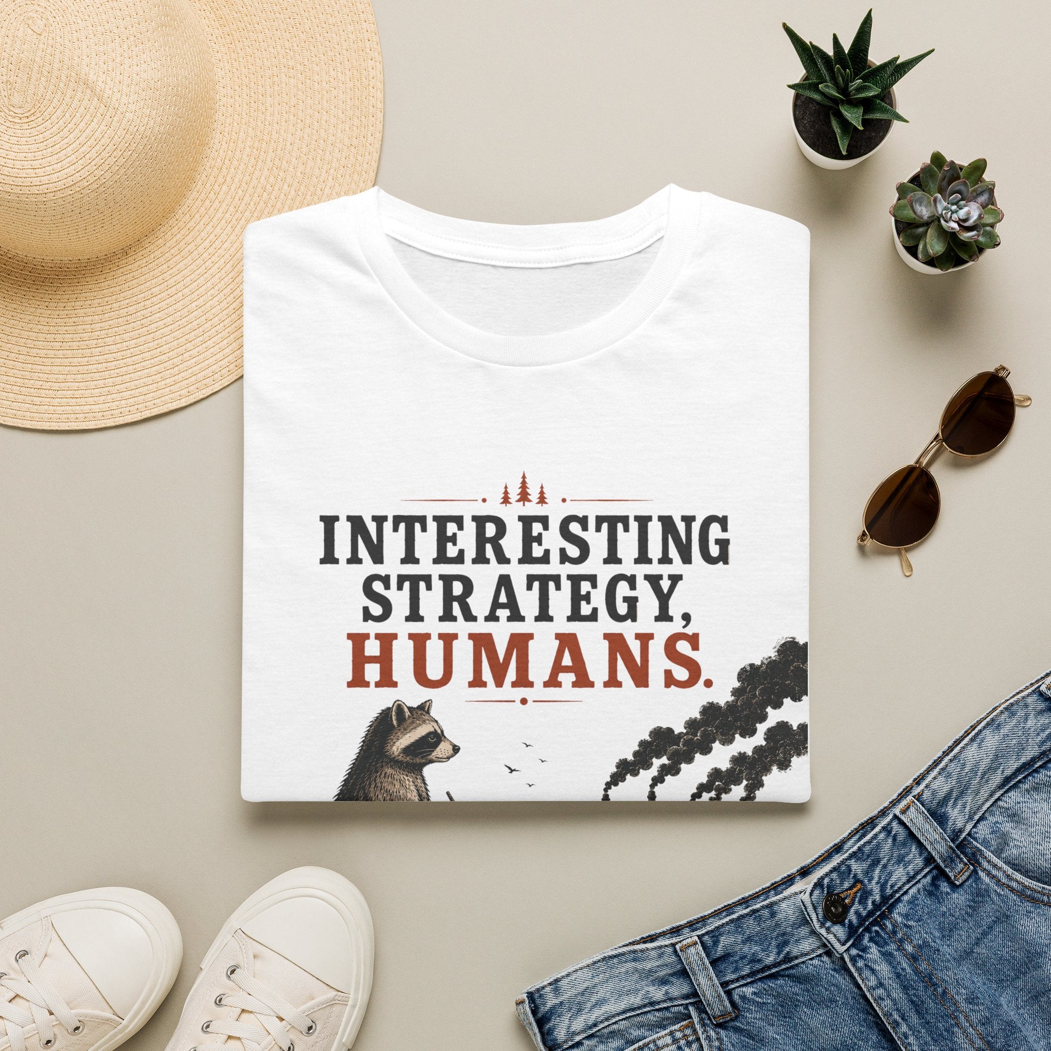 Interesting Strategy Humans River Tee