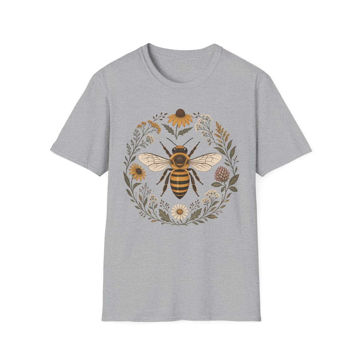 Bee Daisy Flower Circle Tee