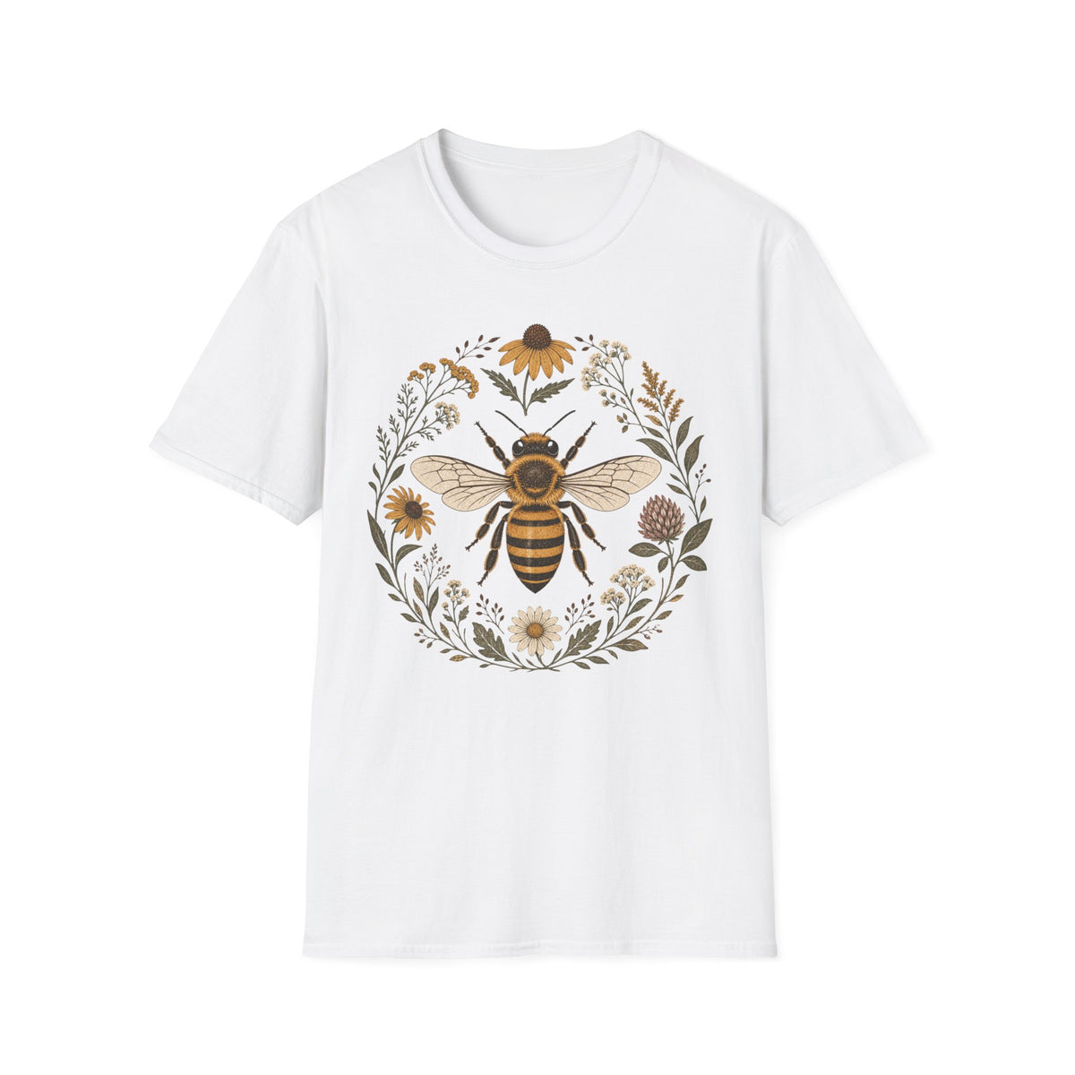 Bee Daisy Flower Circle Tee