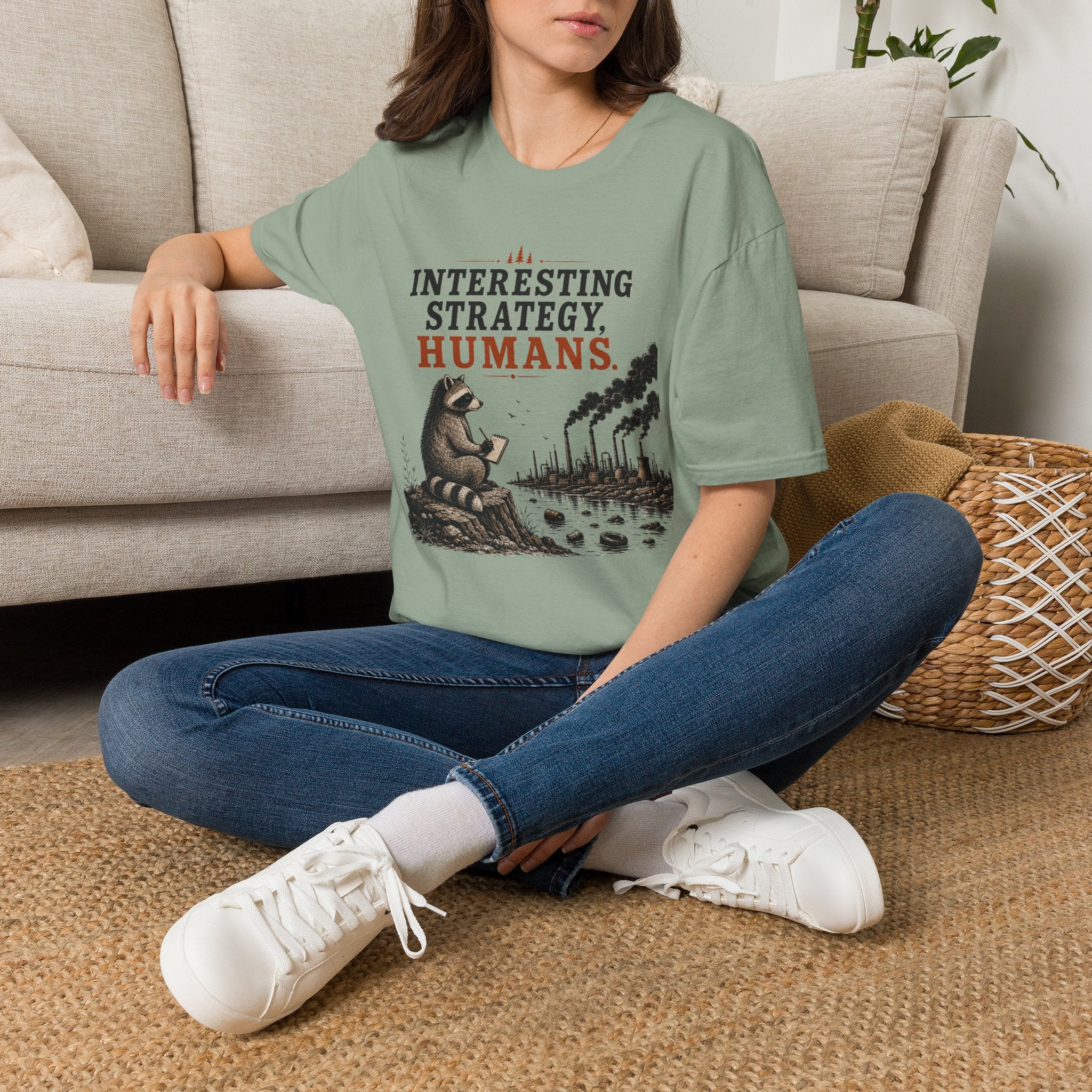Interesting Strategy Humans River Tee