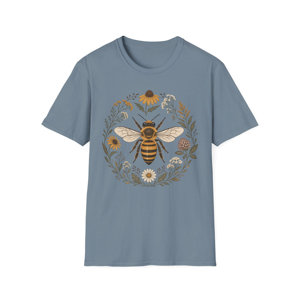 Bee Daisy Flower Circle Tee