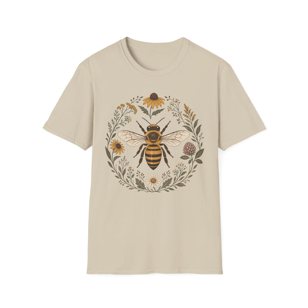 Bee Daisy Flower Circle Tee