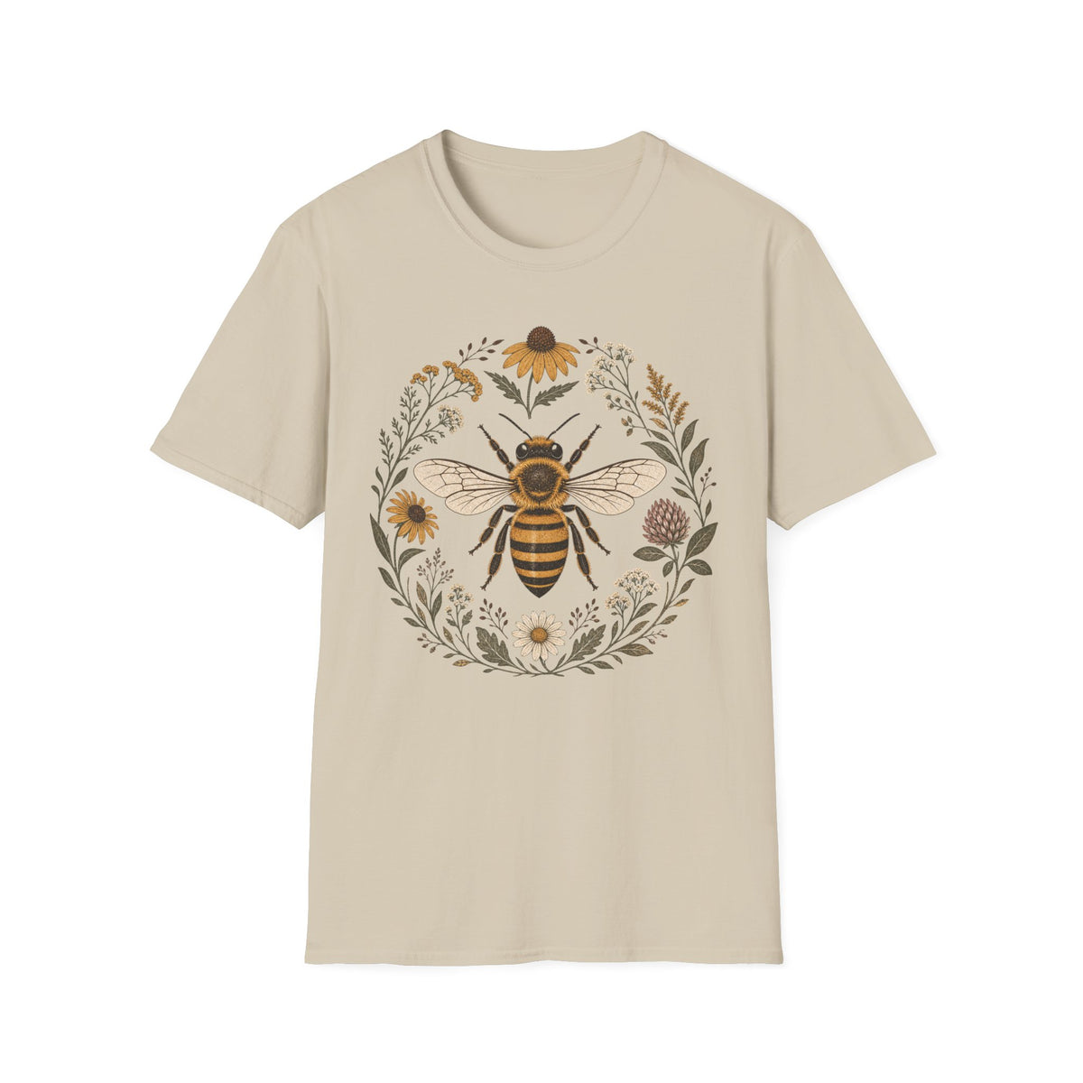 Bee Daisy Flower Circle Tee