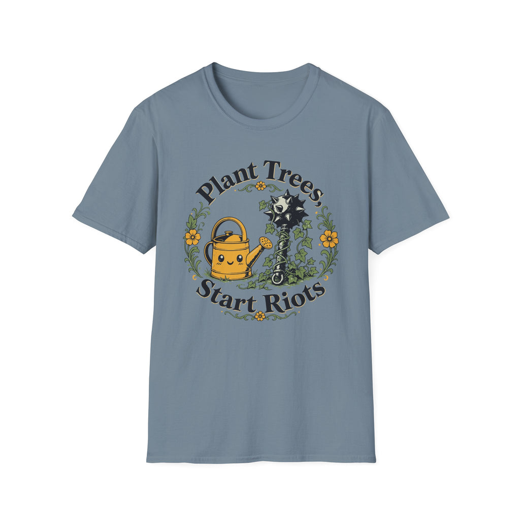 Plant Trees Start Riots Watering Can Tee