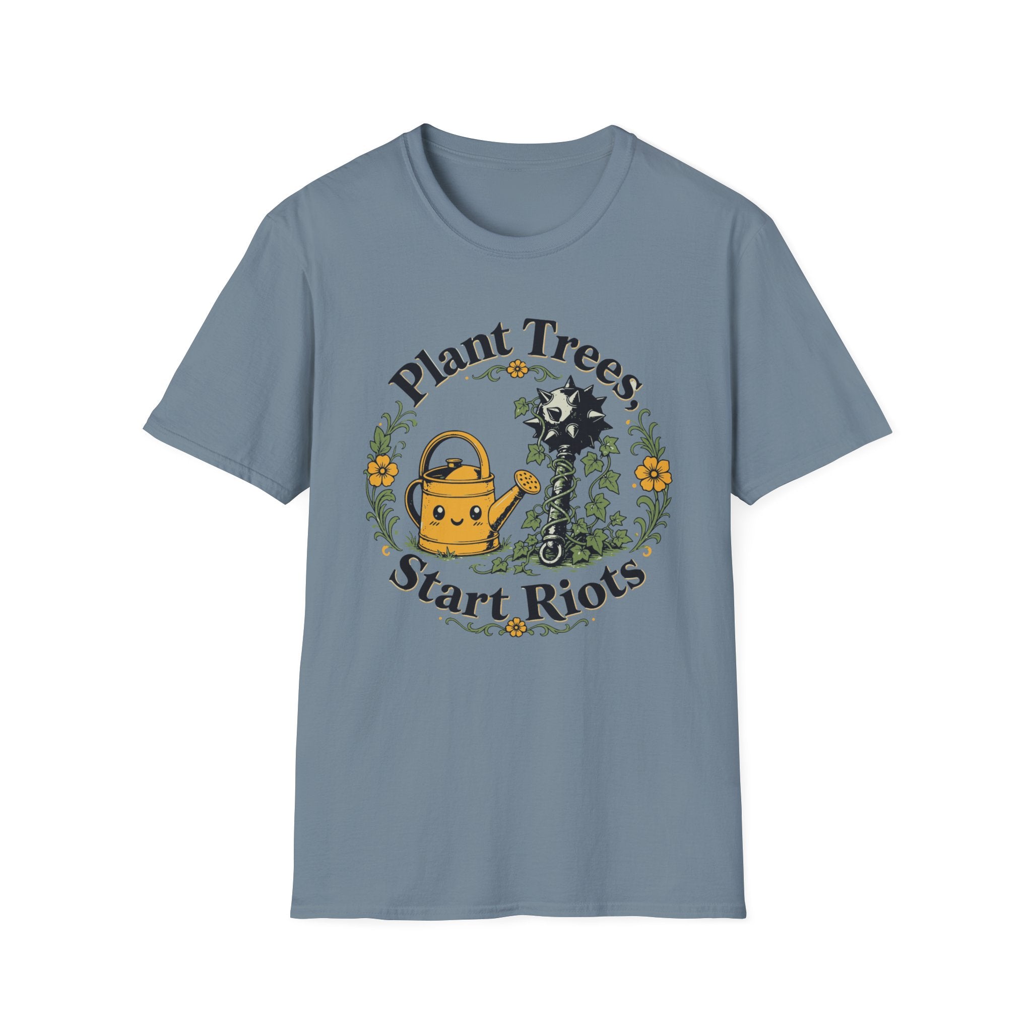 Plant Trees Start Riots Watering Can Tee