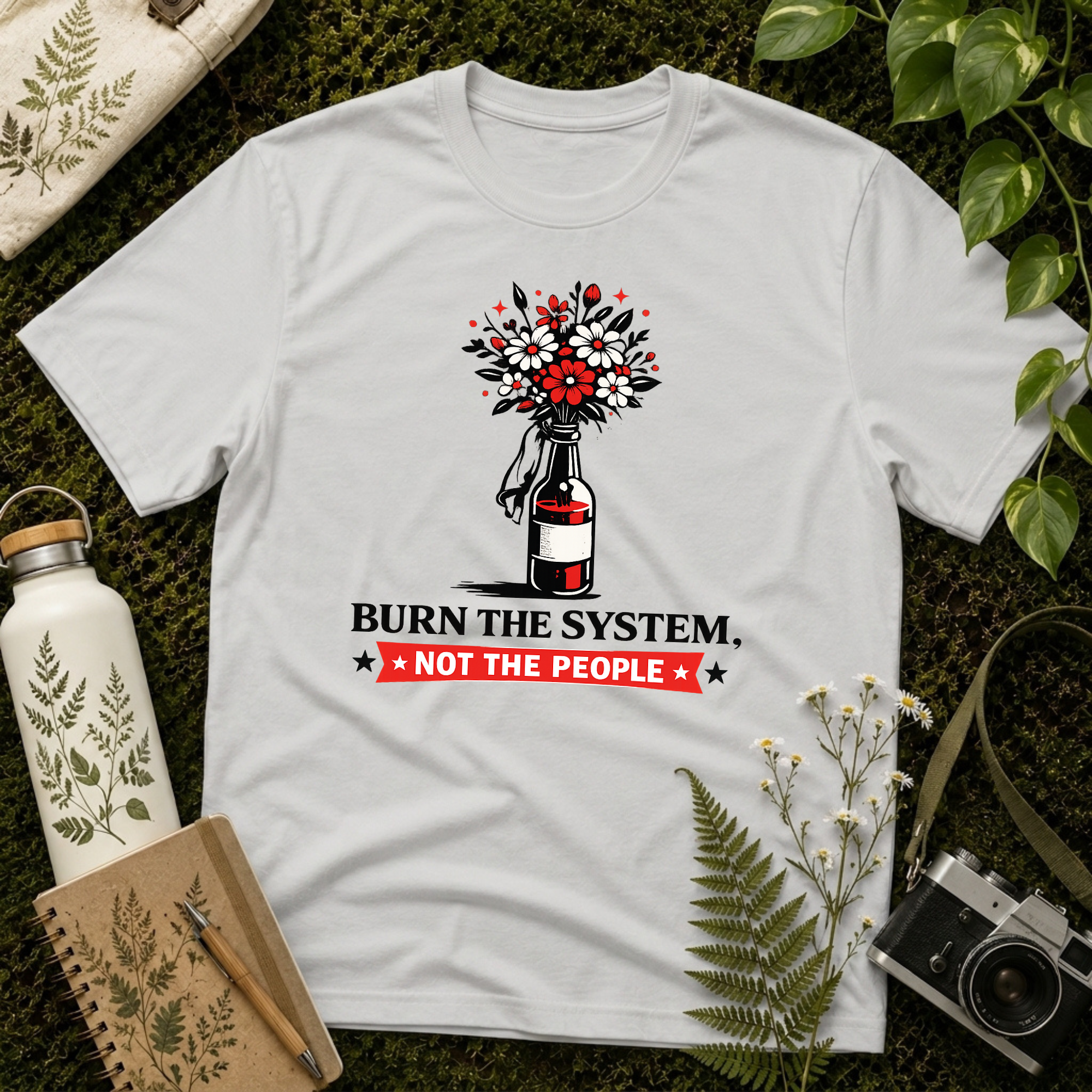 Burn the System Bottle Tee