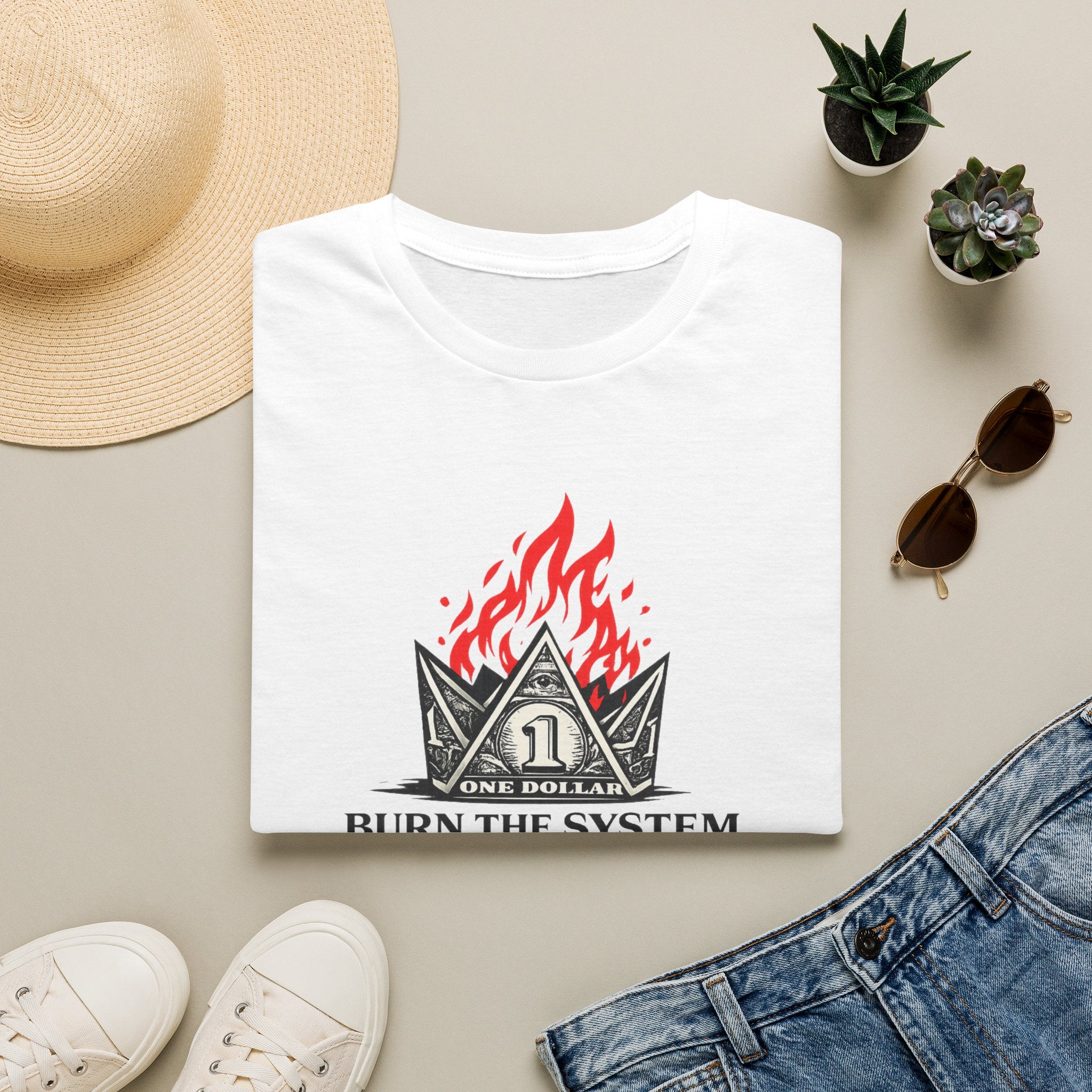 Burn the System Dollar Tee