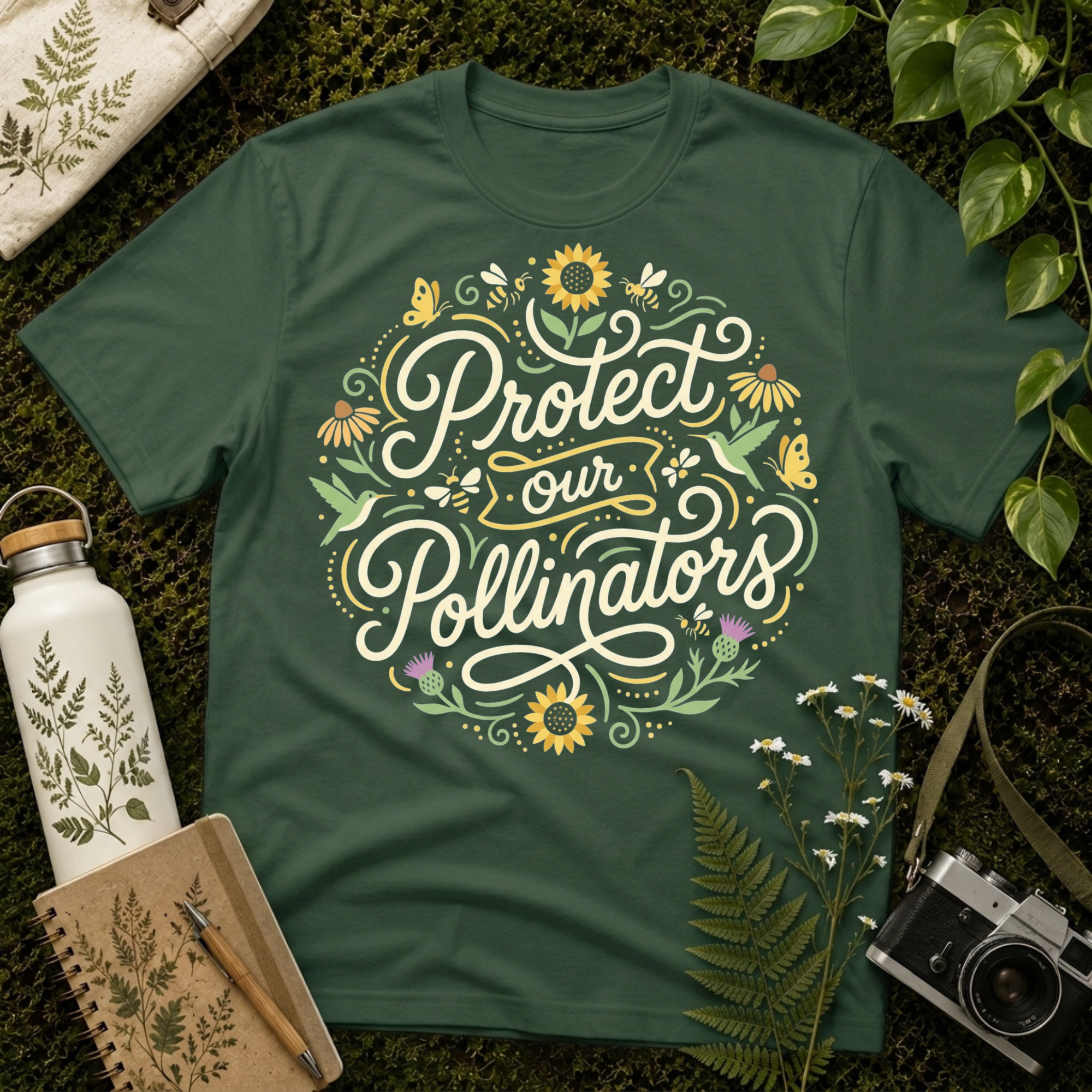 Protect Our Pollinators Dark Tee