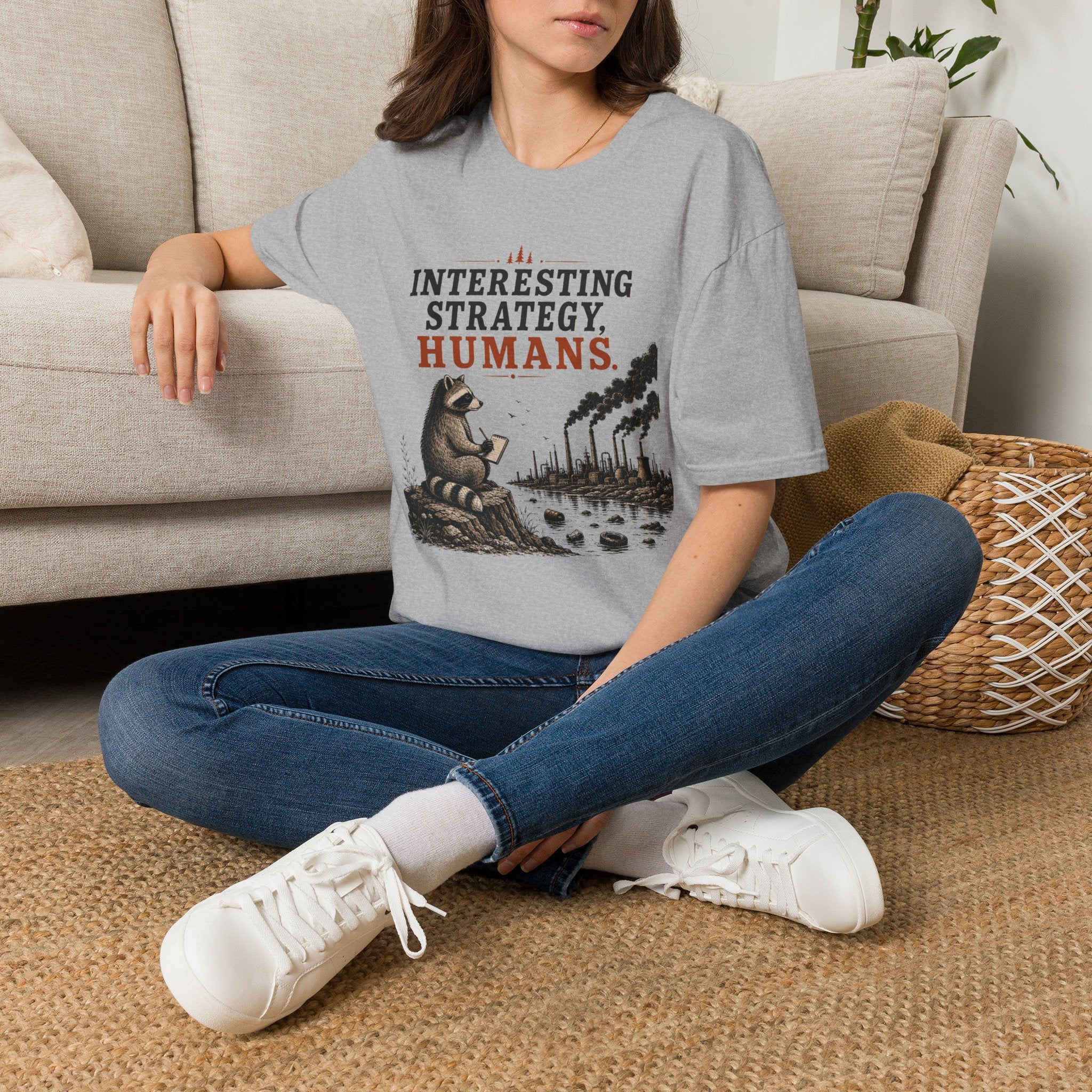 Interesting Strategy Humans River Tee