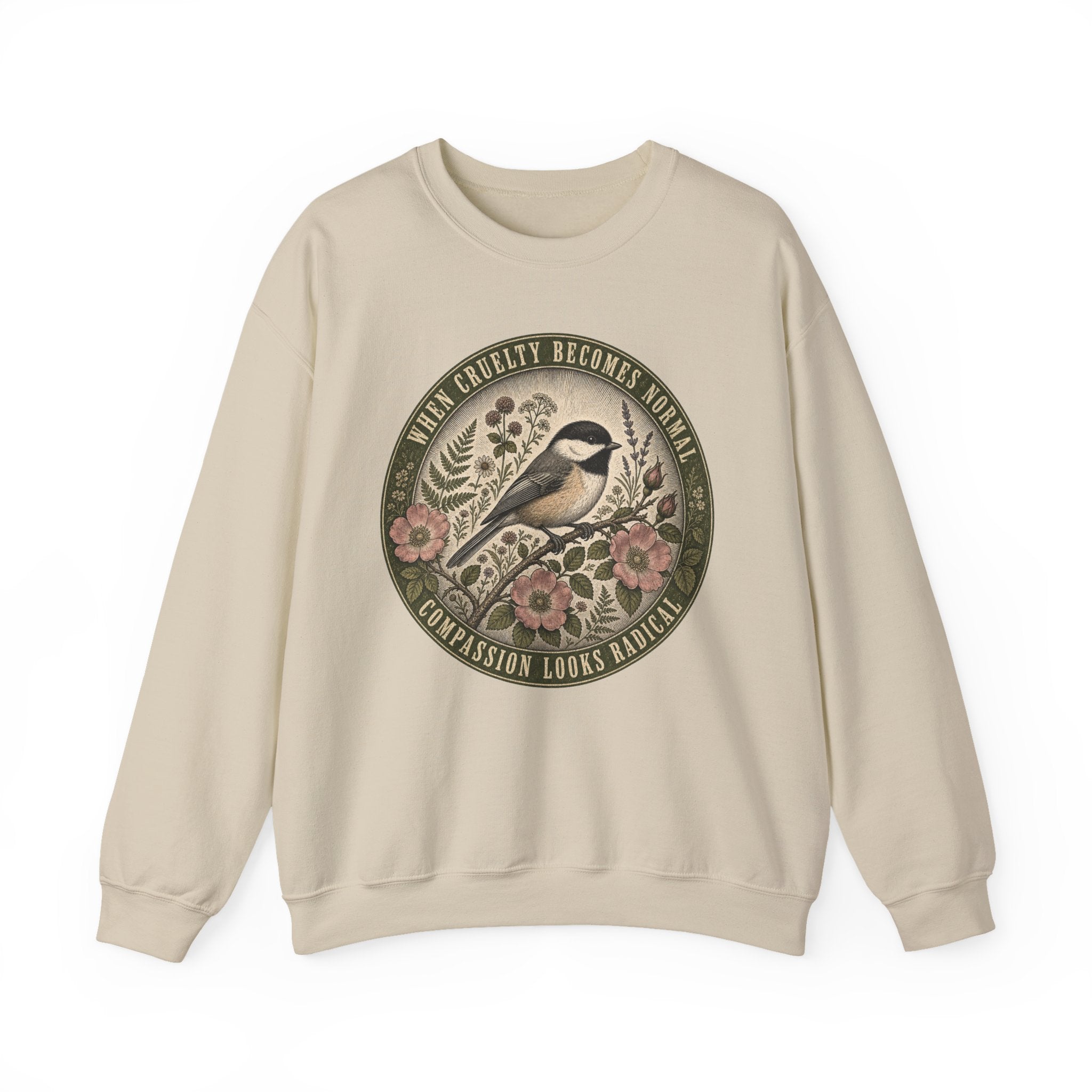 Compassion Looks Radical Crewneck Sweatshirt