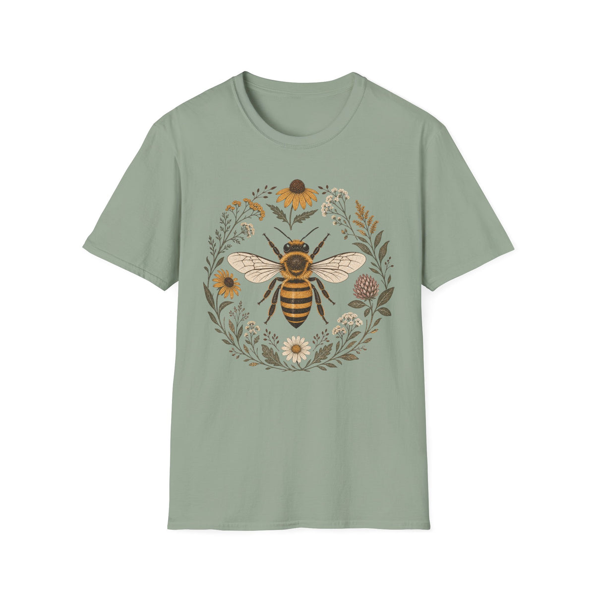 Bee Daisy Flower Circle Tee