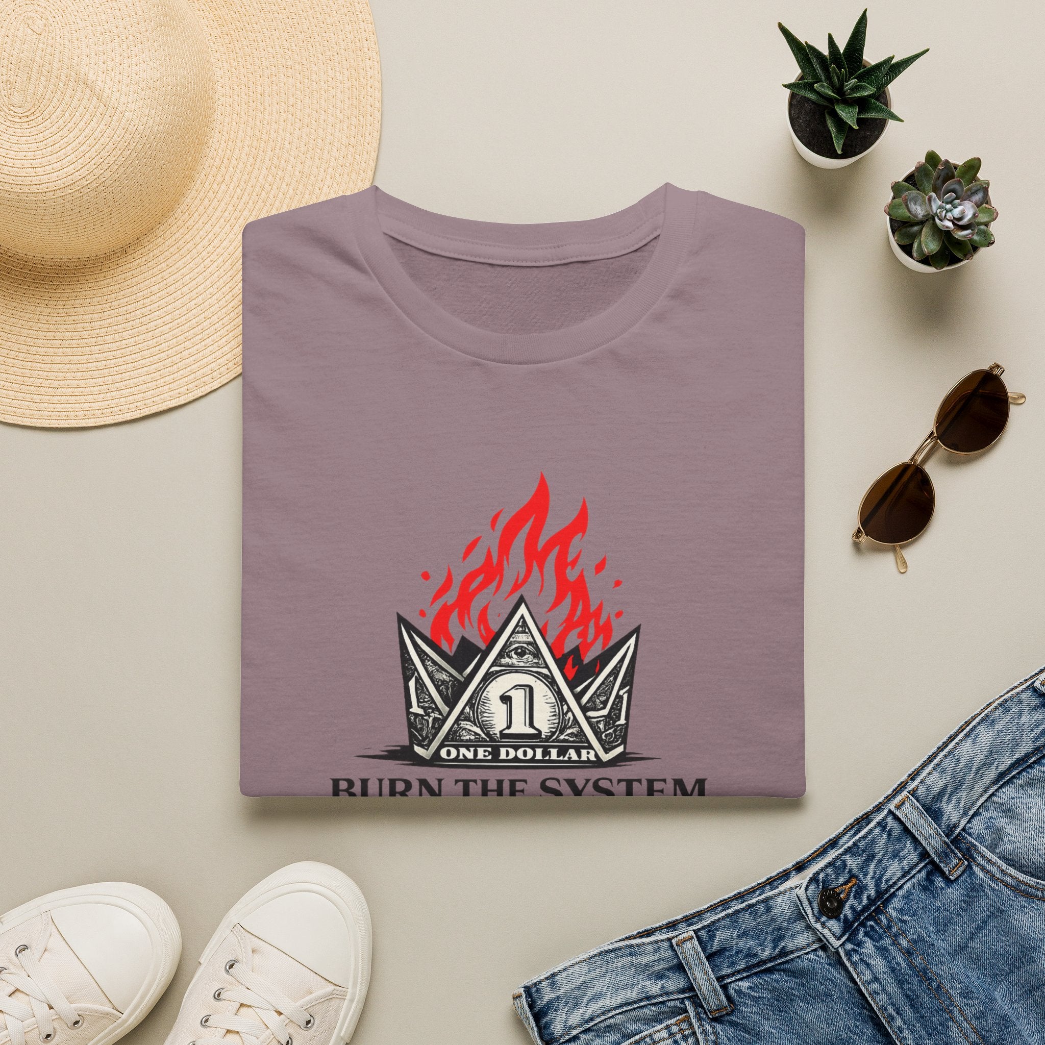 Burn the System Dollar Tee