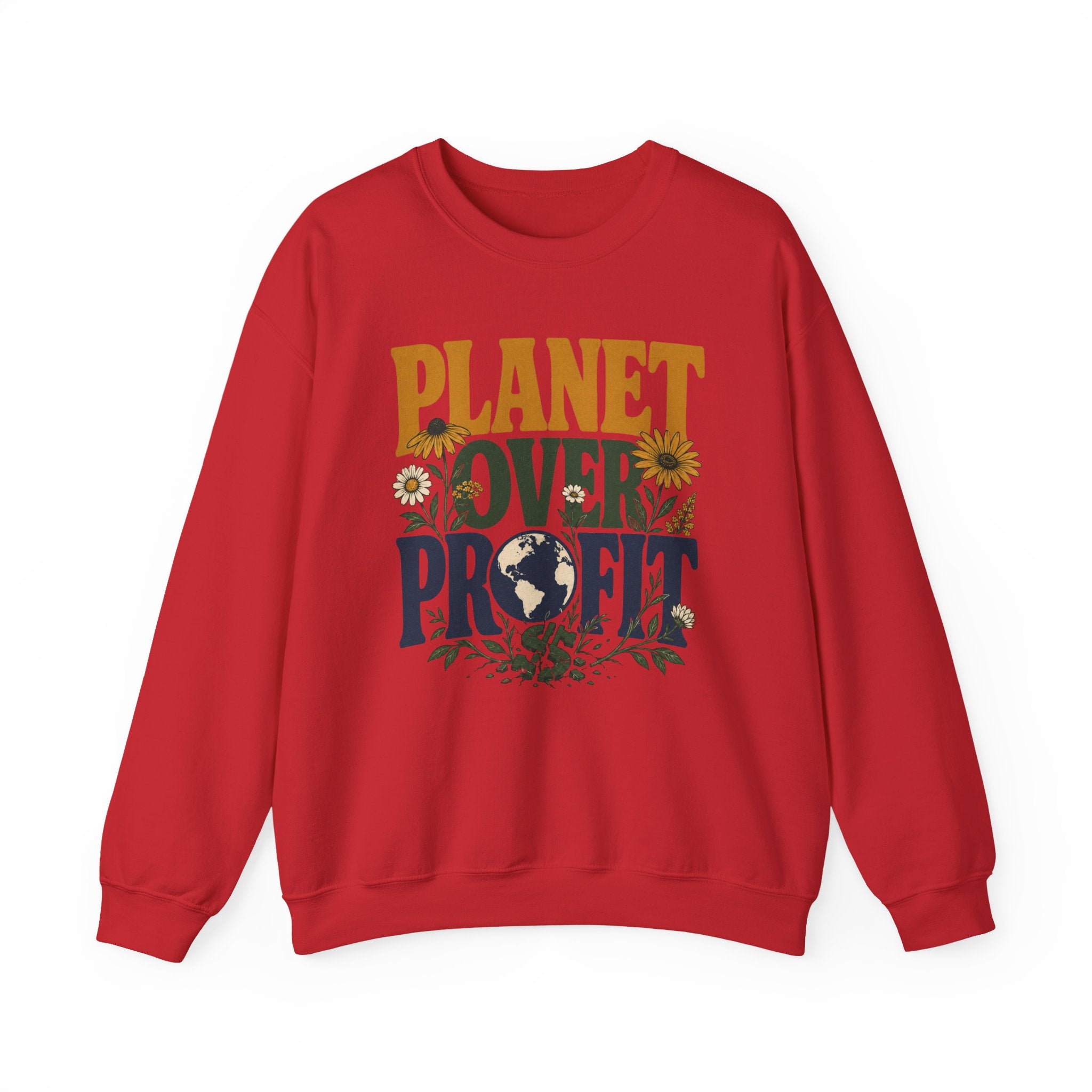 Planet Over Profit dollar sign Crewneck Sweatshirt