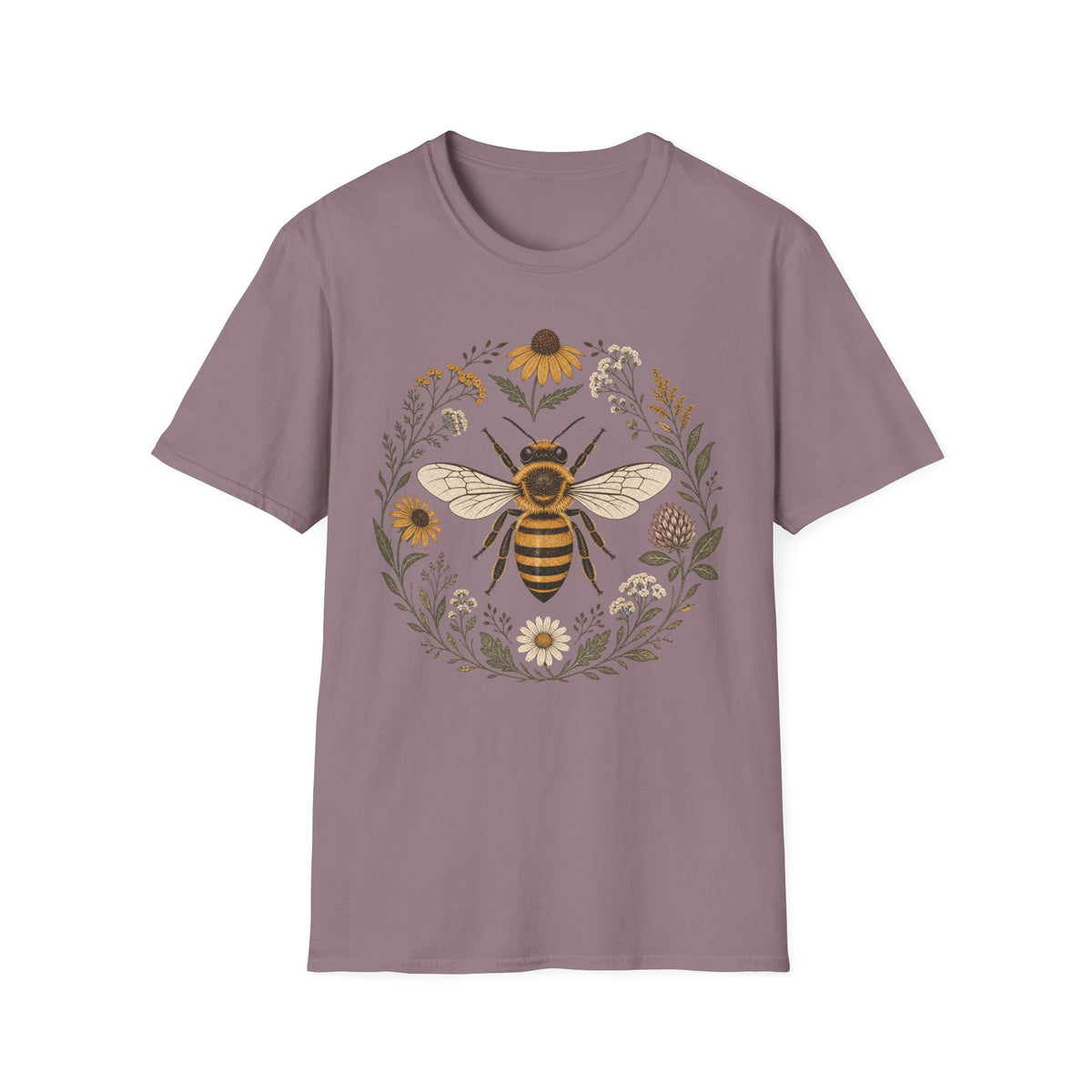 Bee Daisy Flower Circle Tee