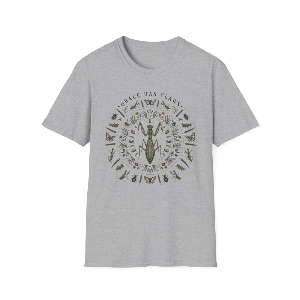 Grace Has Claws Praying Mantis Mandala Tee