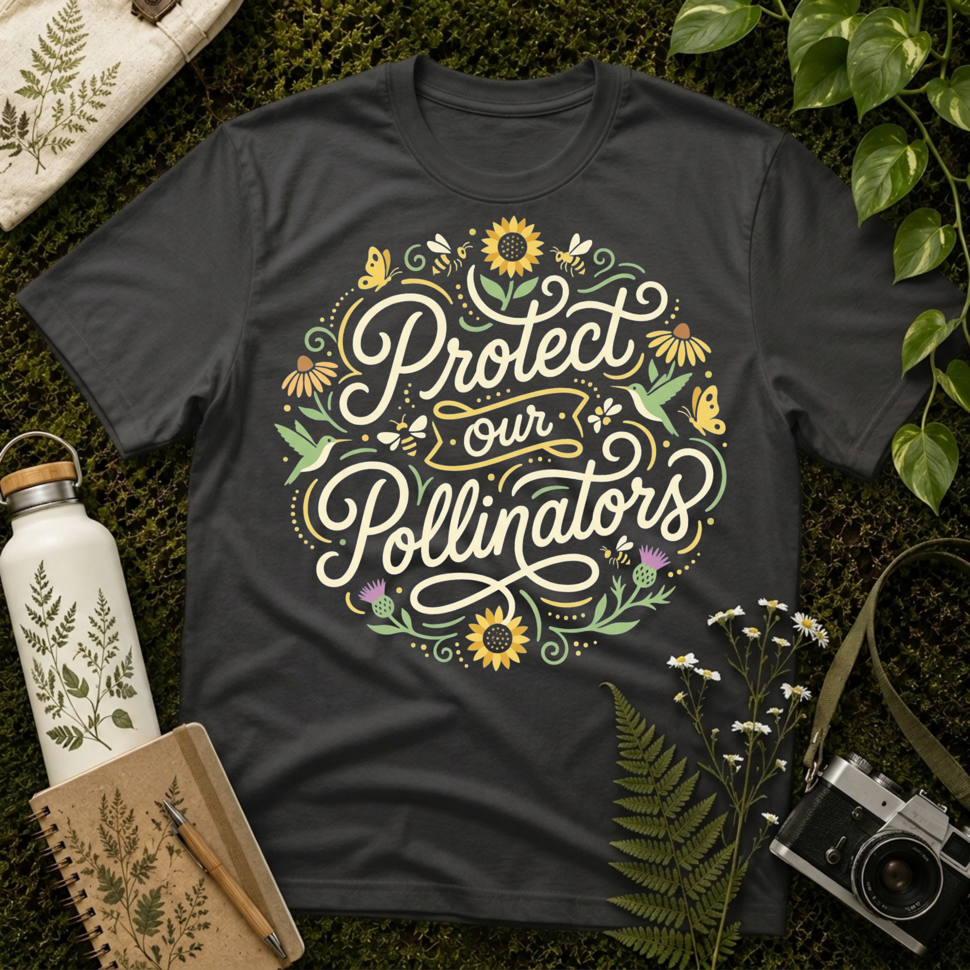 Protect Our Pollinators Dark Tee