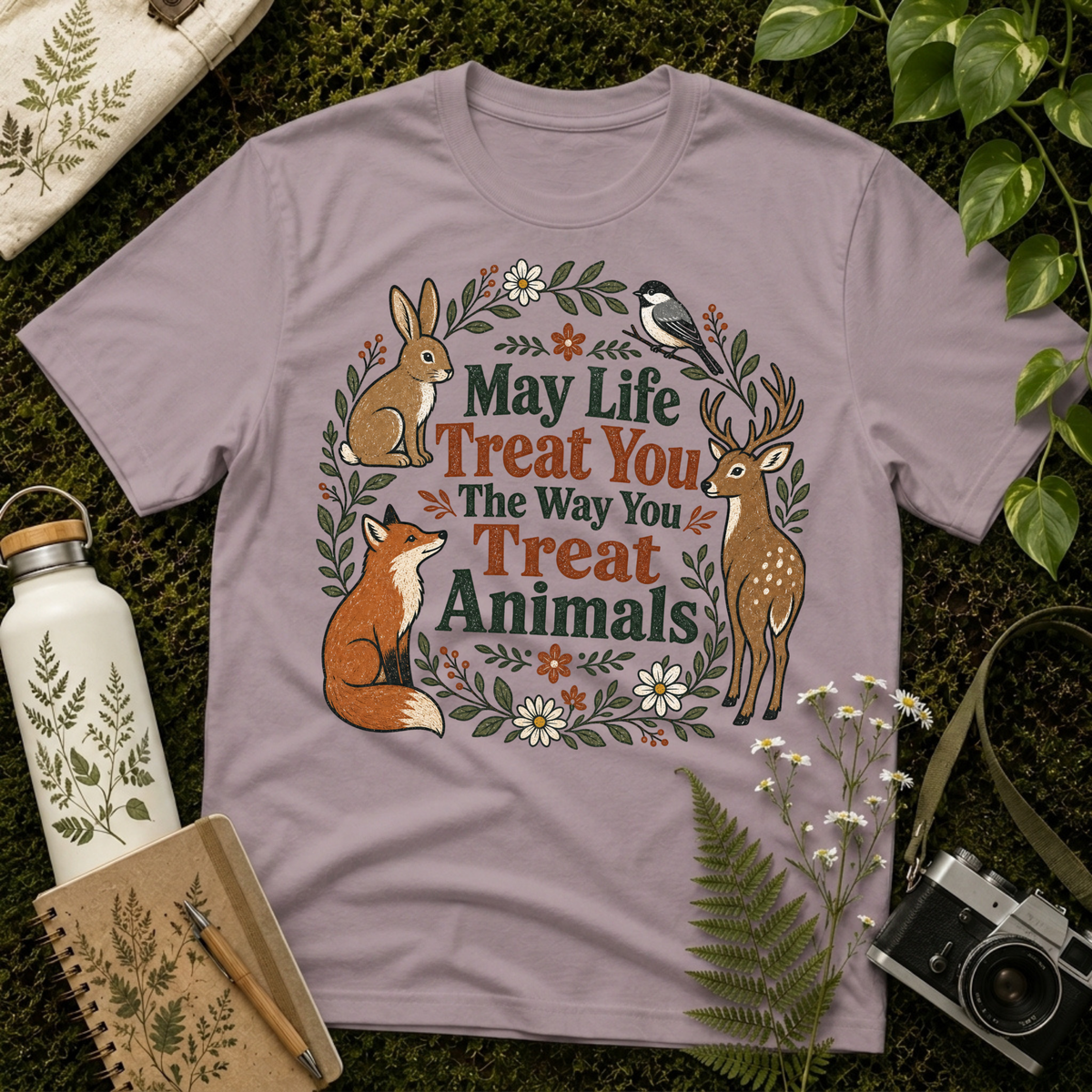 May Life Treat You The Way You Treat Animals Bunny Tee