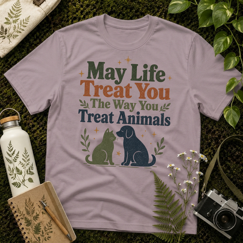 May Life Treat You The Way You Treat Animals Cat And Dog Tee