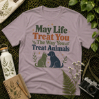 May Life Treat You The Way You Treat Animals Cat And Dog Tee