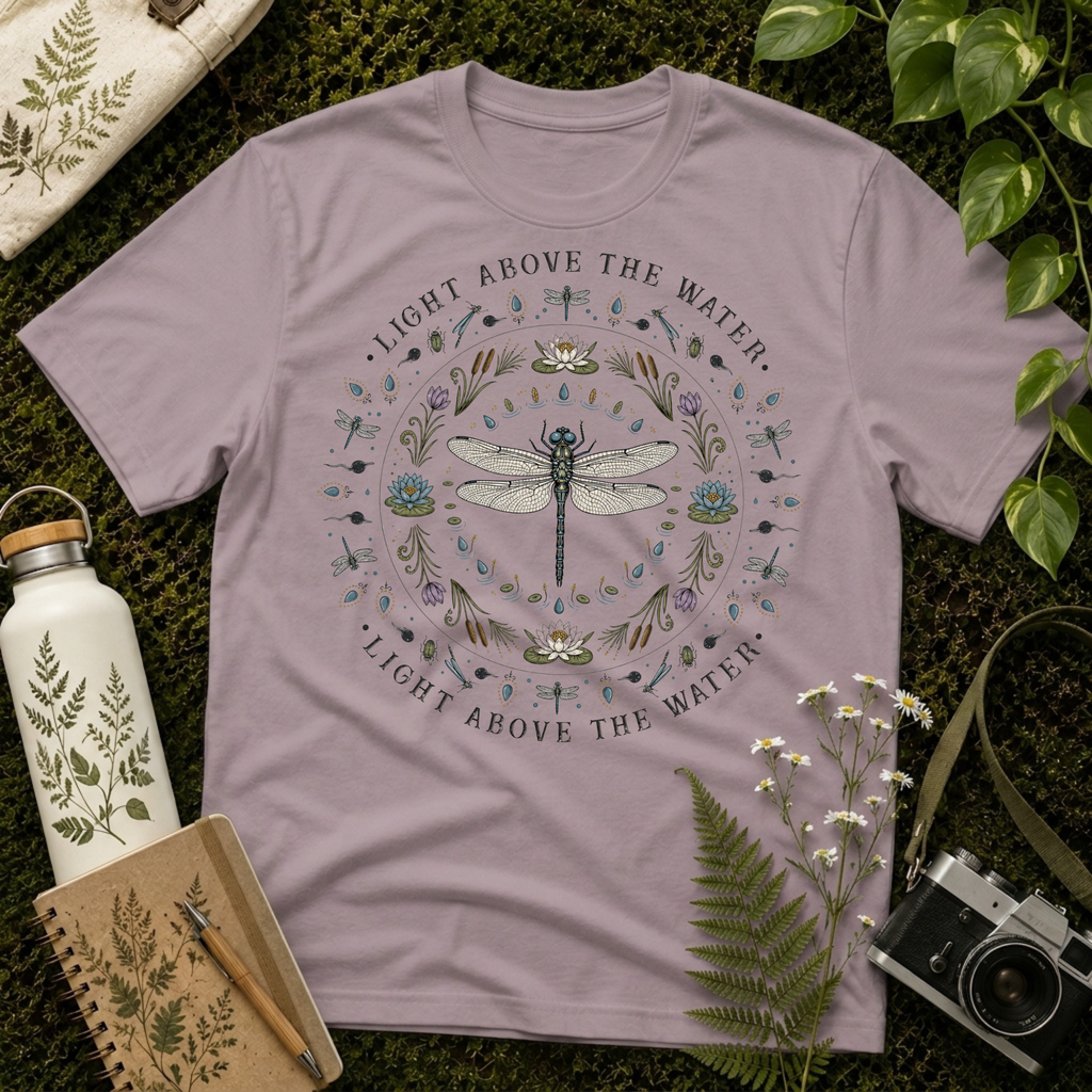 Dragonfly Light Above Mandala Tee