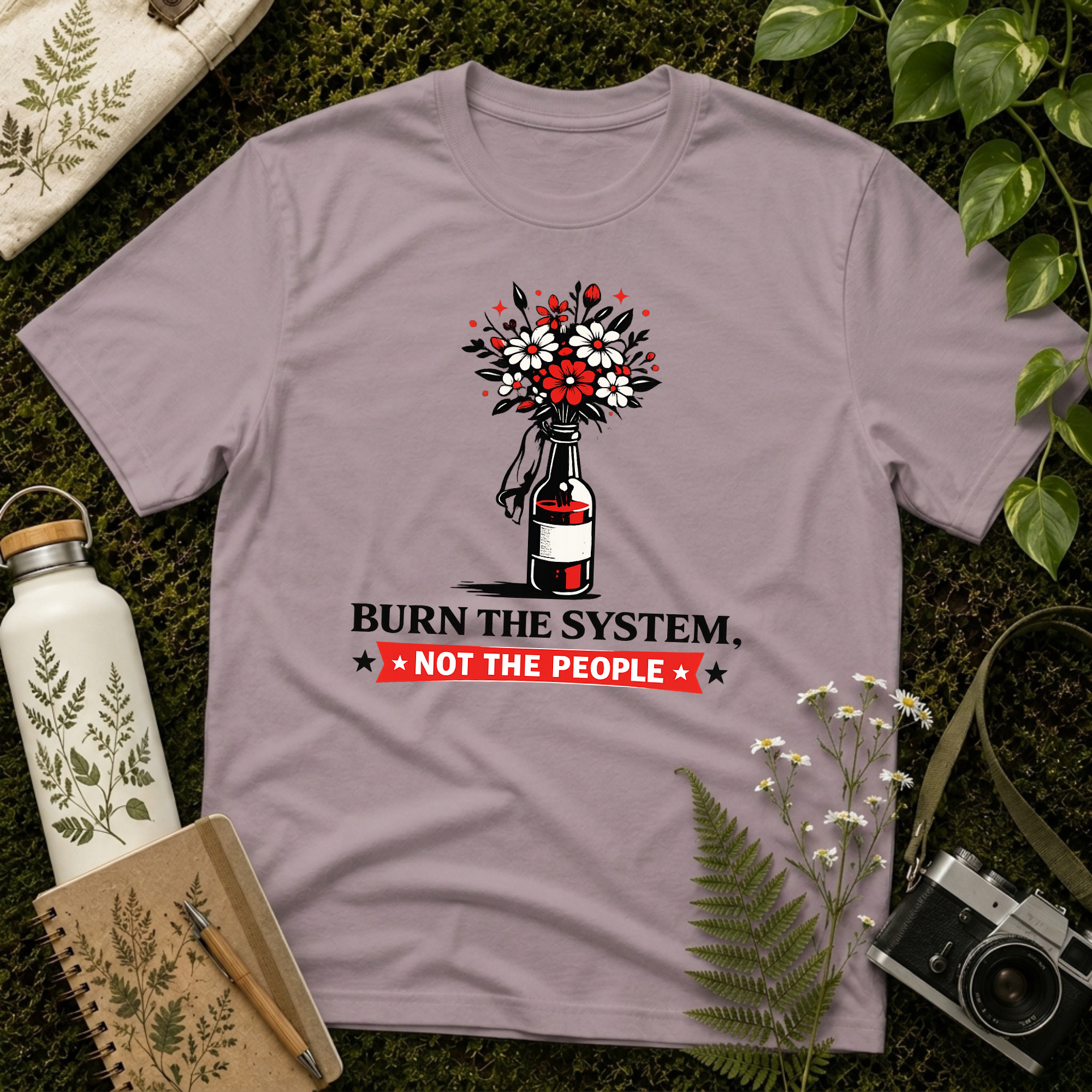 Burn the System Bottle Tee