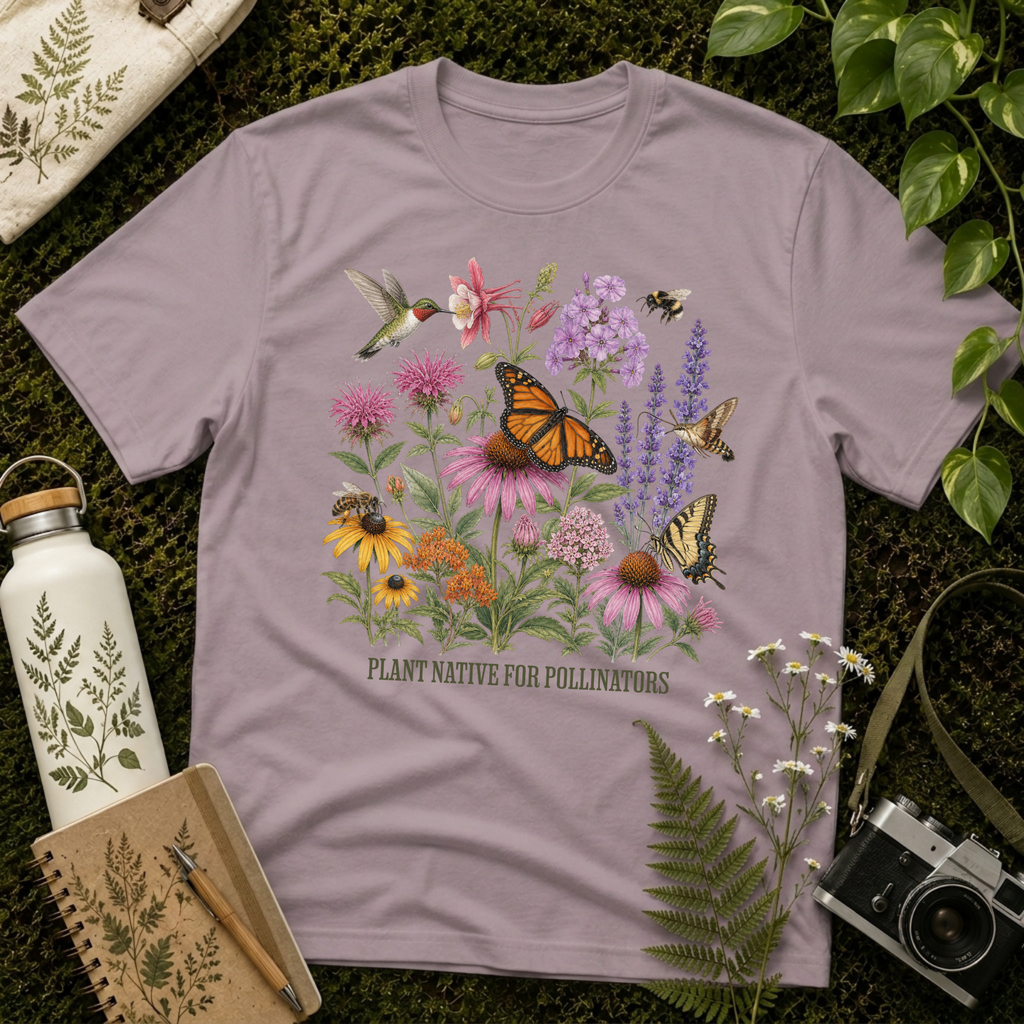 Plant Native For Pollinators 4 Tee