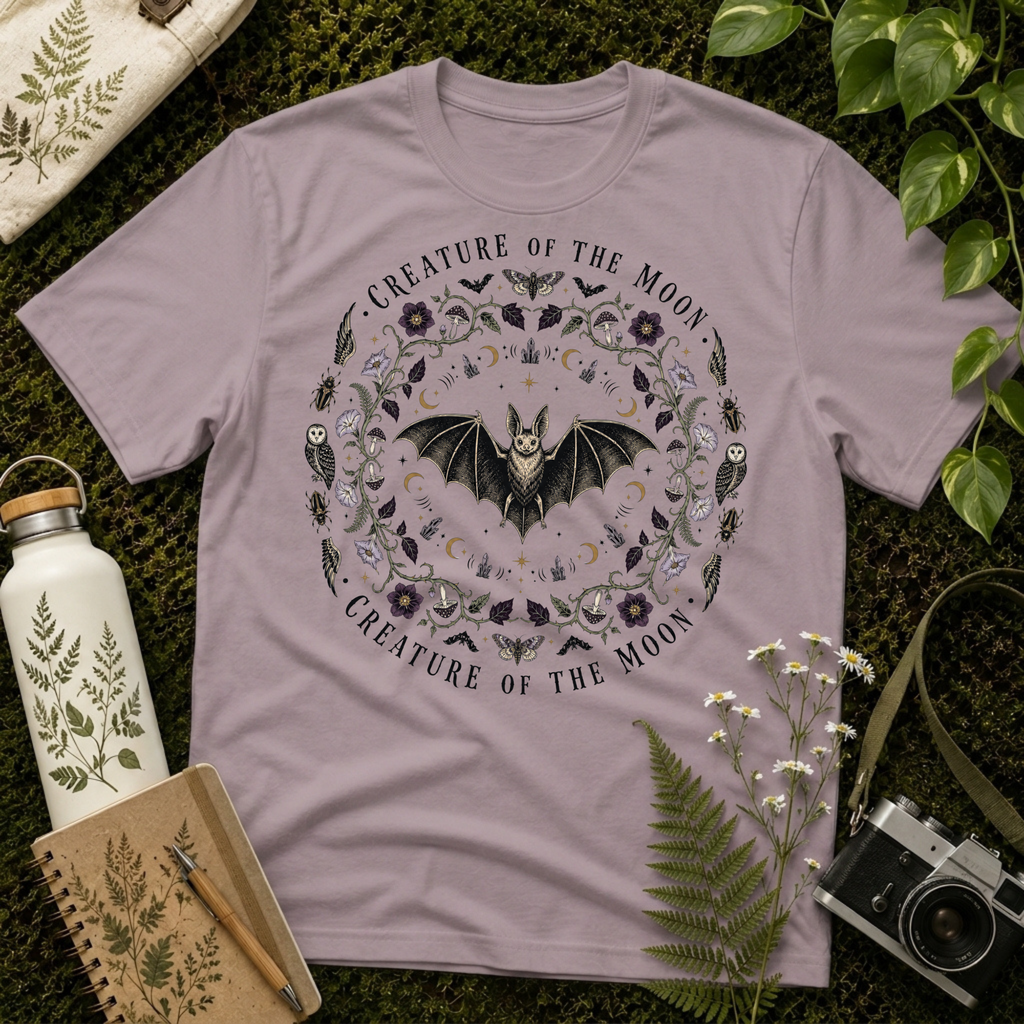 Creature Of The Moon Bat Mandala Tee