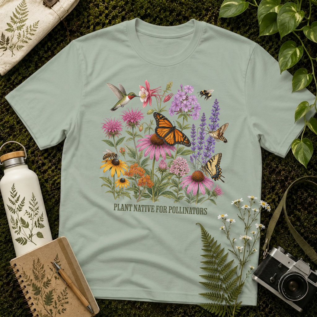 Plant Native For Pollinators 4 Tee