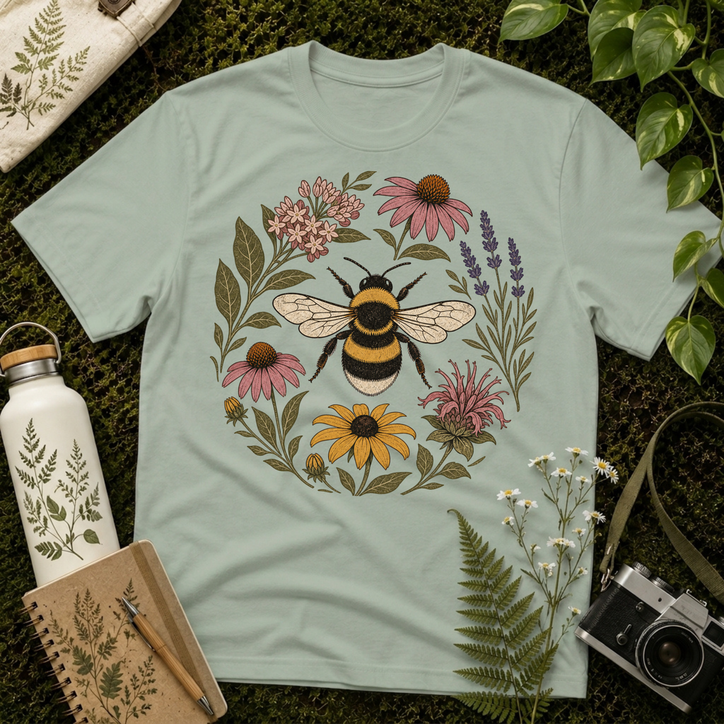 Bee Flower Circle Tee