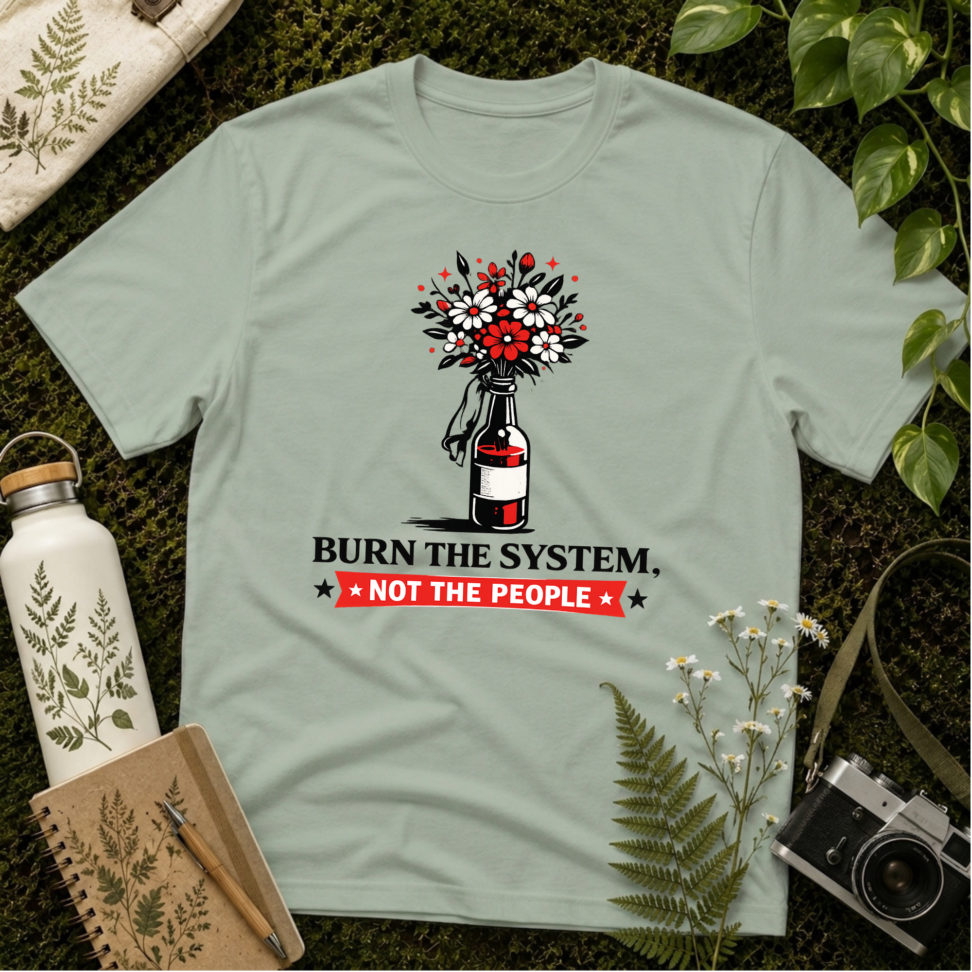 Burn the System Bottle Tee