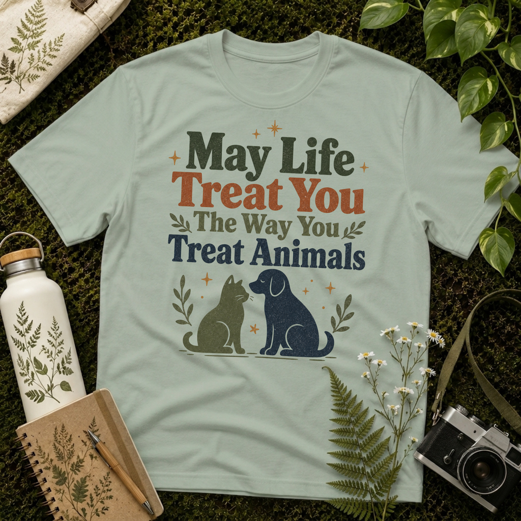 May Life Treat You The Way You Treat Animals Cat And Dog Tee