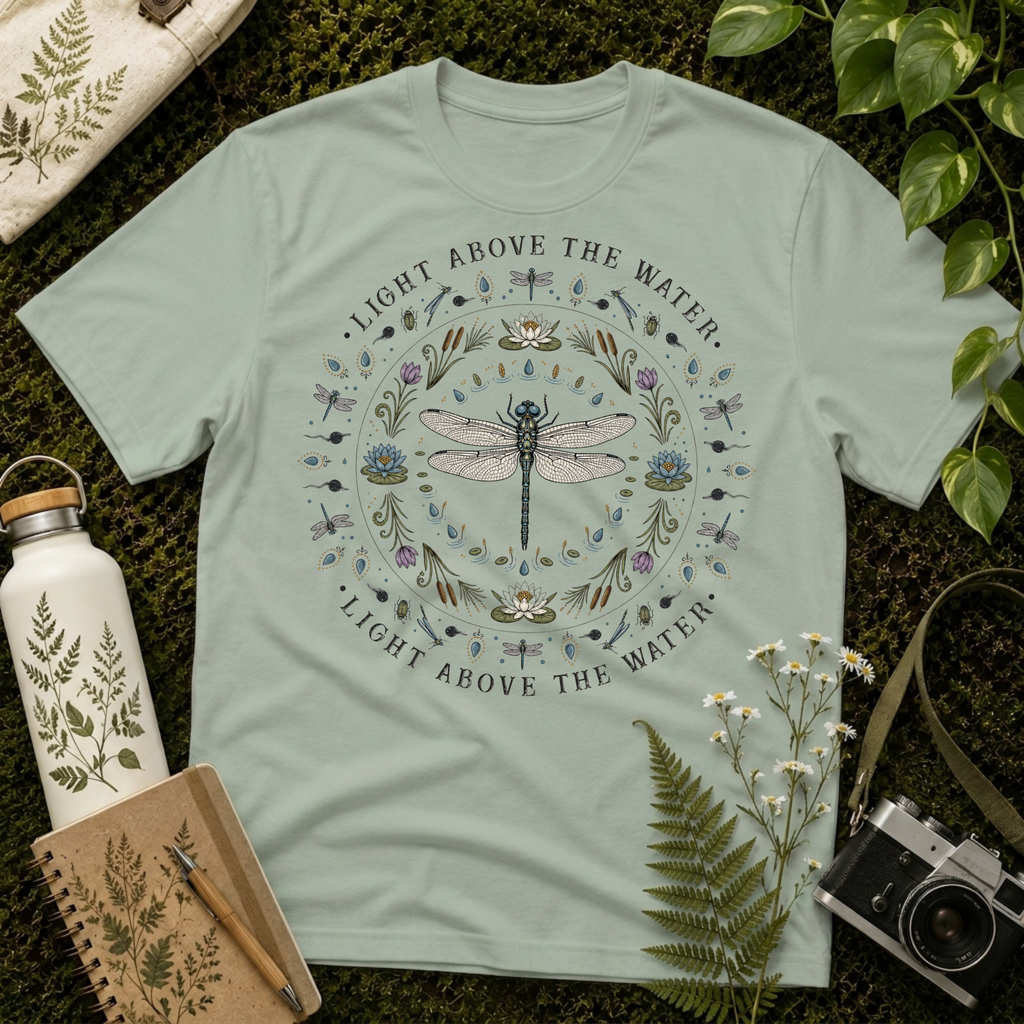 Dragonfly Light Above Mandala Tee