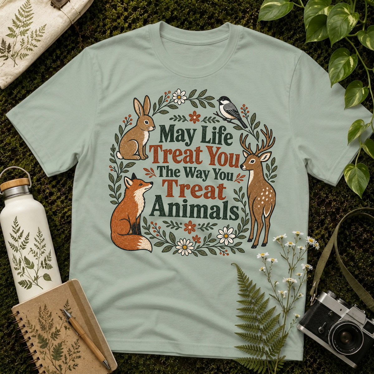 May Life Treat You The Way You Treat Animals Bunny Tee