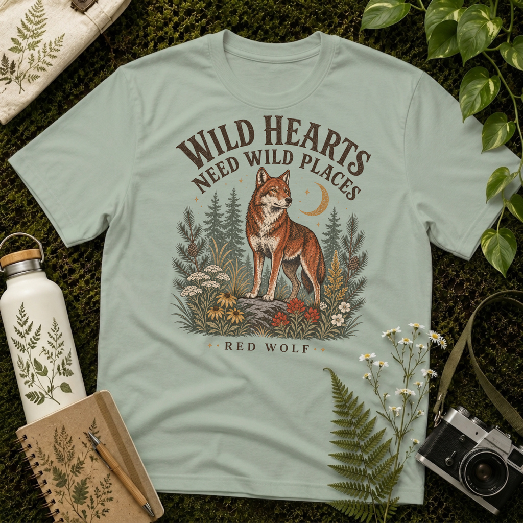 Red Wolf Wild Hearts Tee