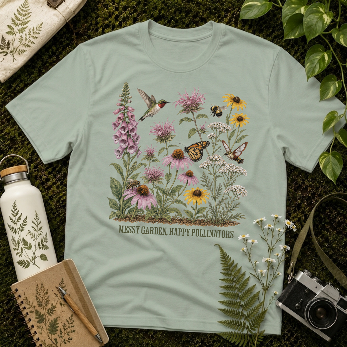 Messy Garden, Happy Pollinators 2 Tee