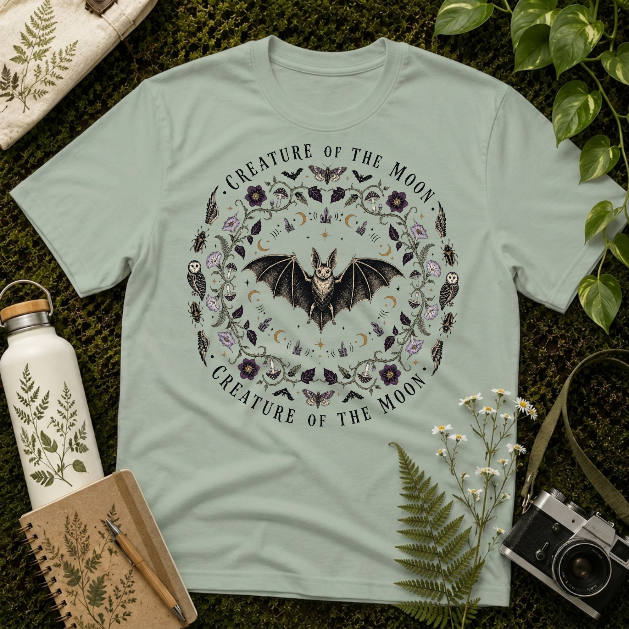 Creature Of The Moon Bat Mandala Tee