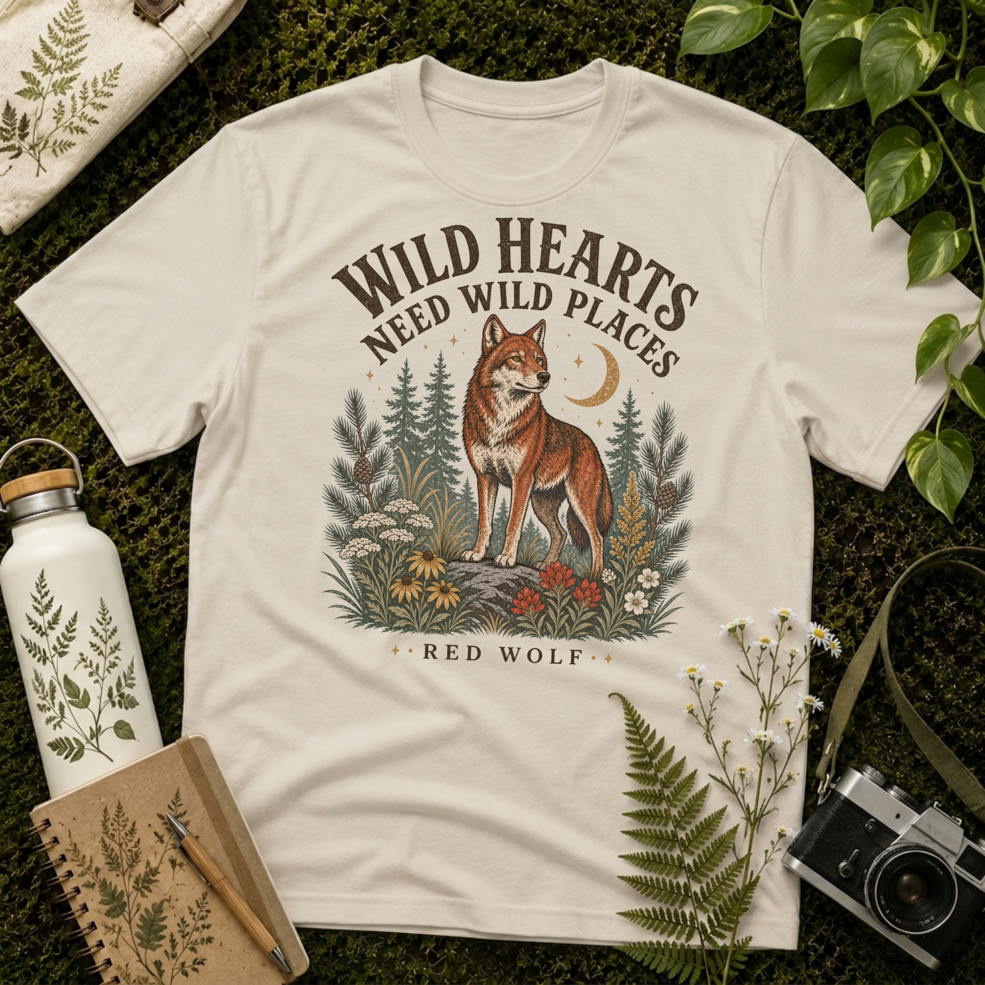 Red Wolf Wild Hearts Tee