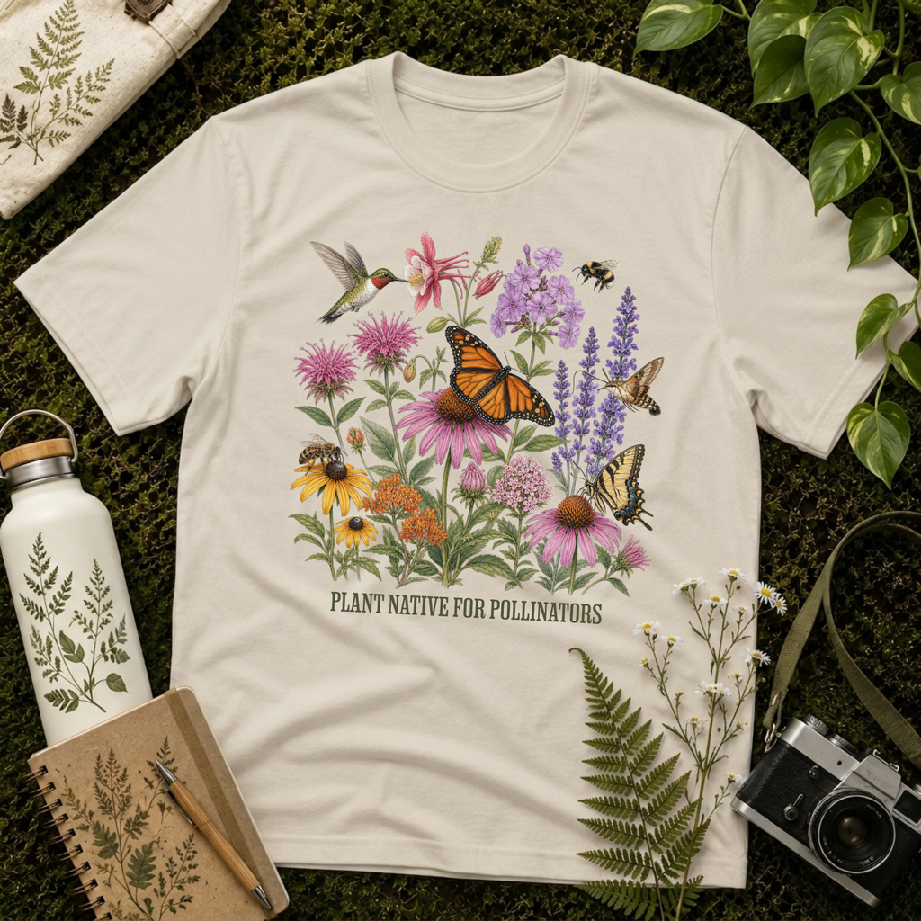 Plant Native For Pollinators 4 Tee