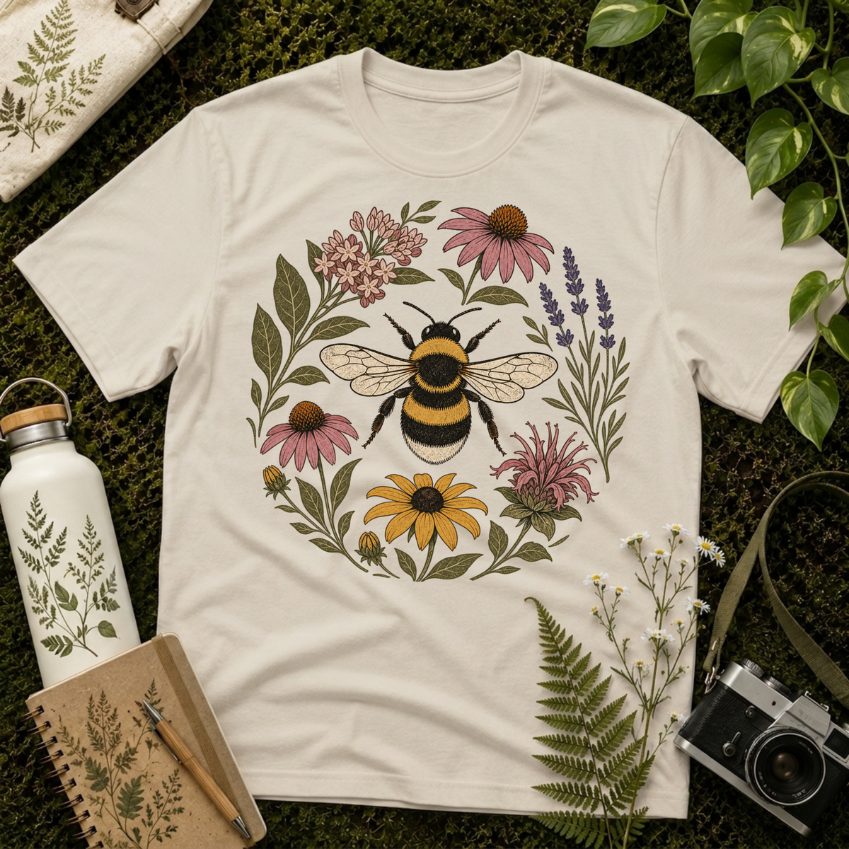 Bee Flower Circle Tee