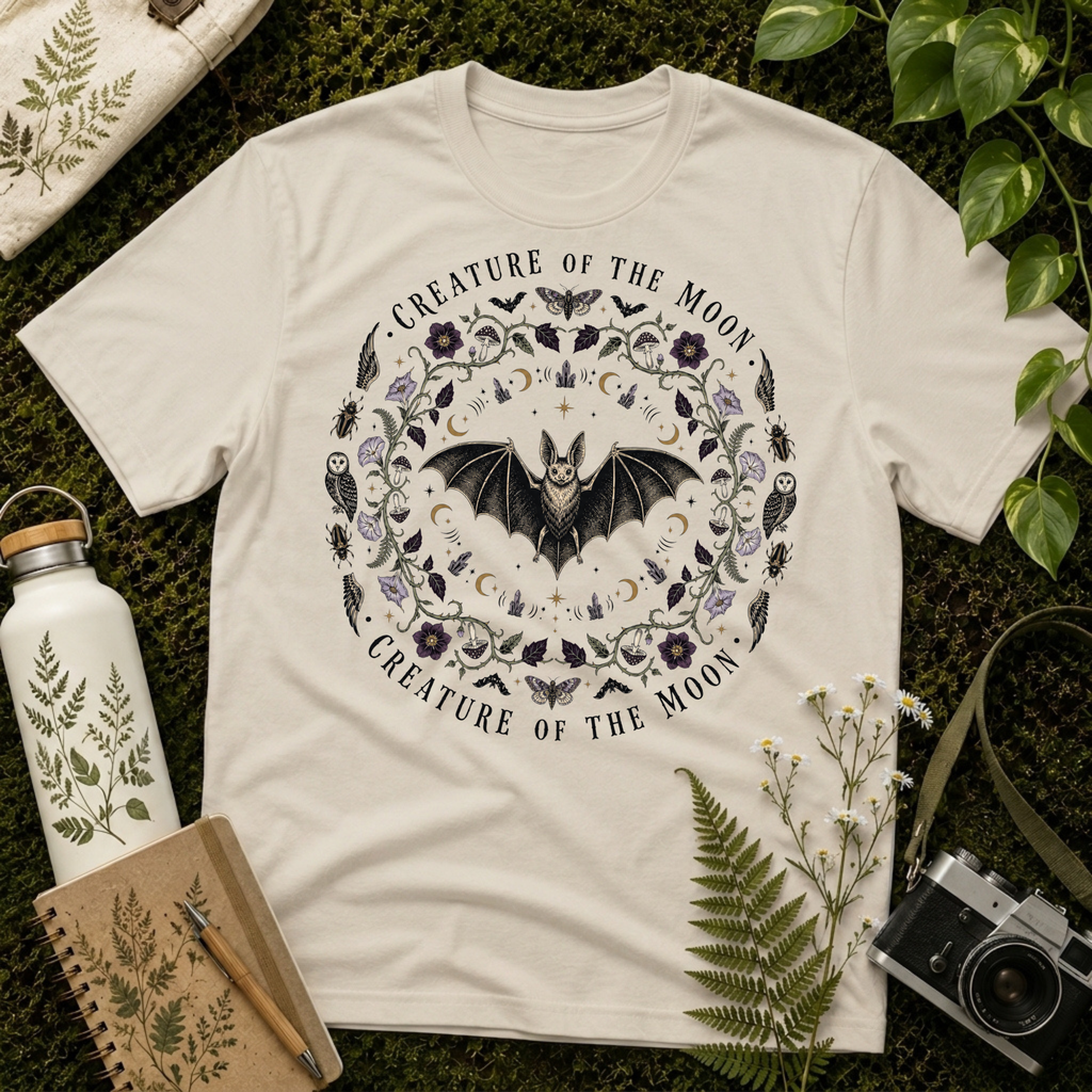 Creature Of The Moon Bat Mandala Tee