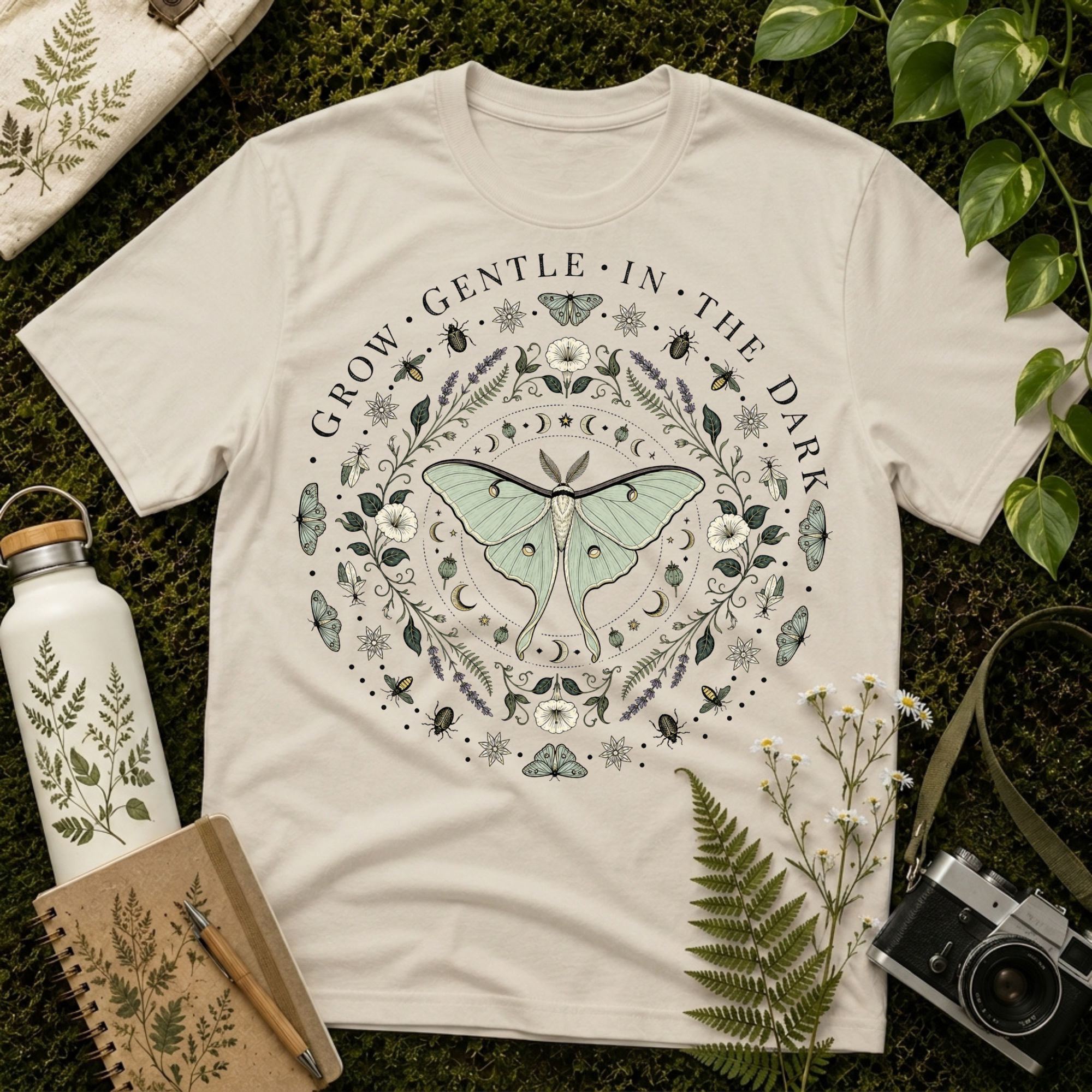 Moth Grow Gentle Mandala Tee