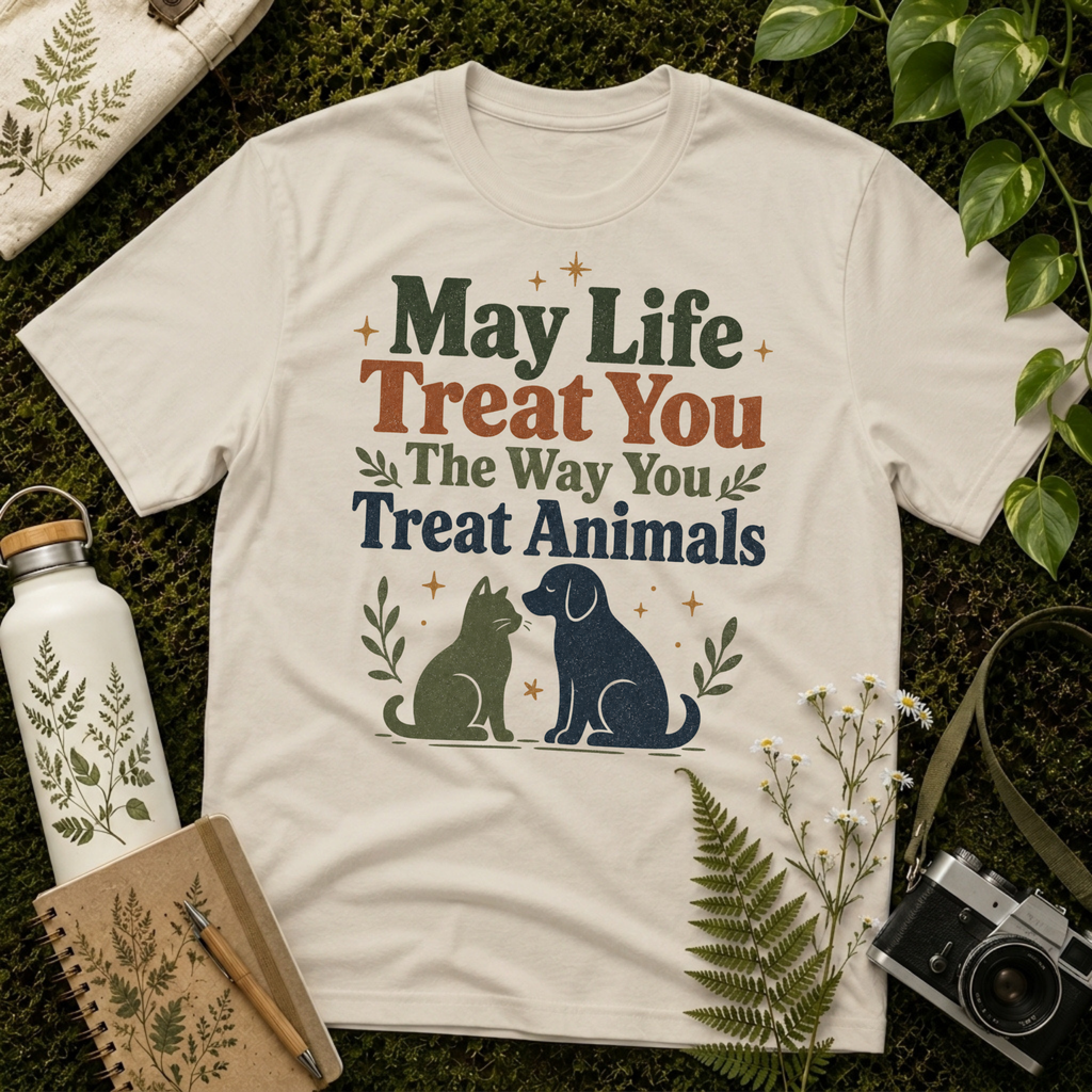 May Life Treat You The Way You Treat Animals Cat And Dog Tee